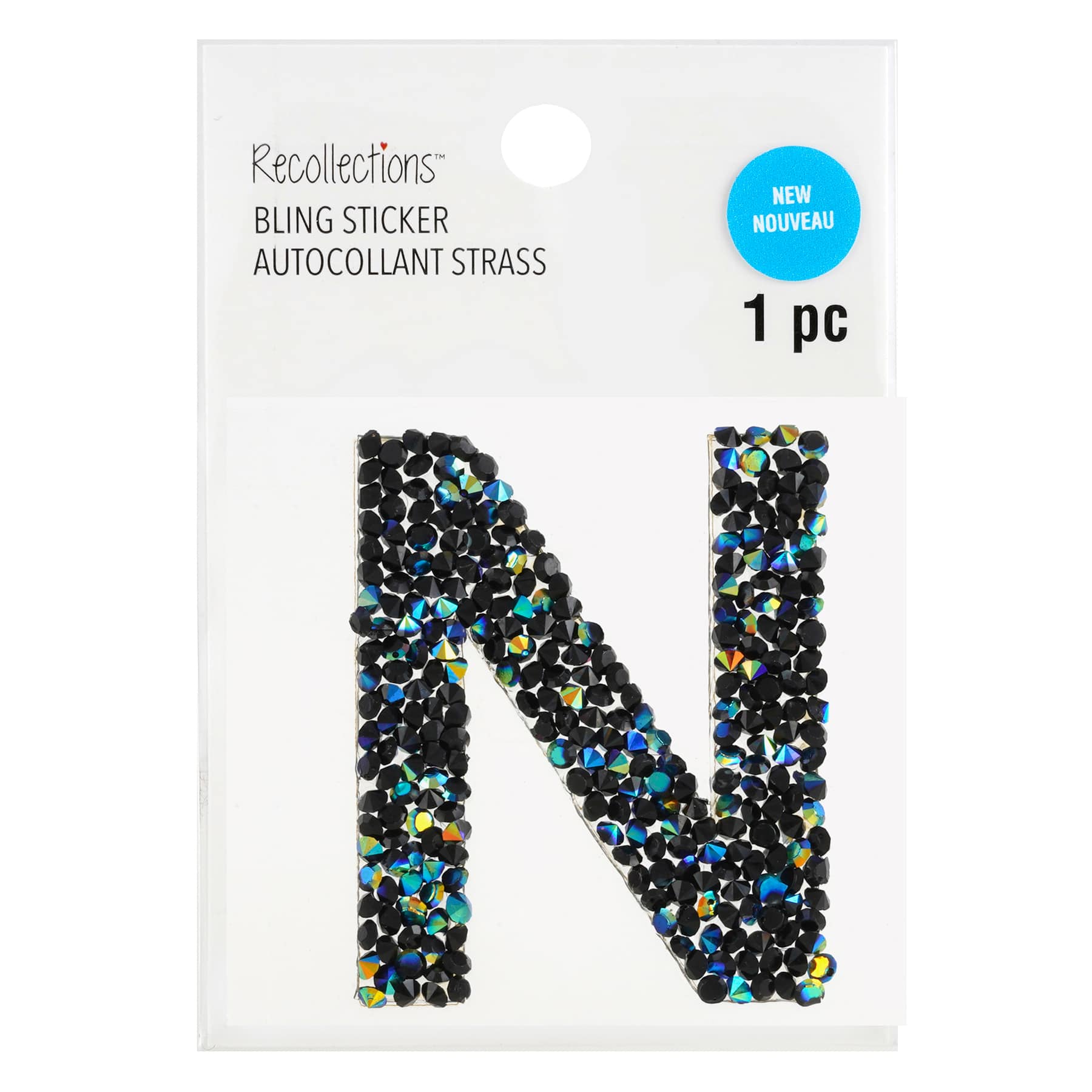 12 Pack: Black AB Letter Bling Sticker by Recollections®