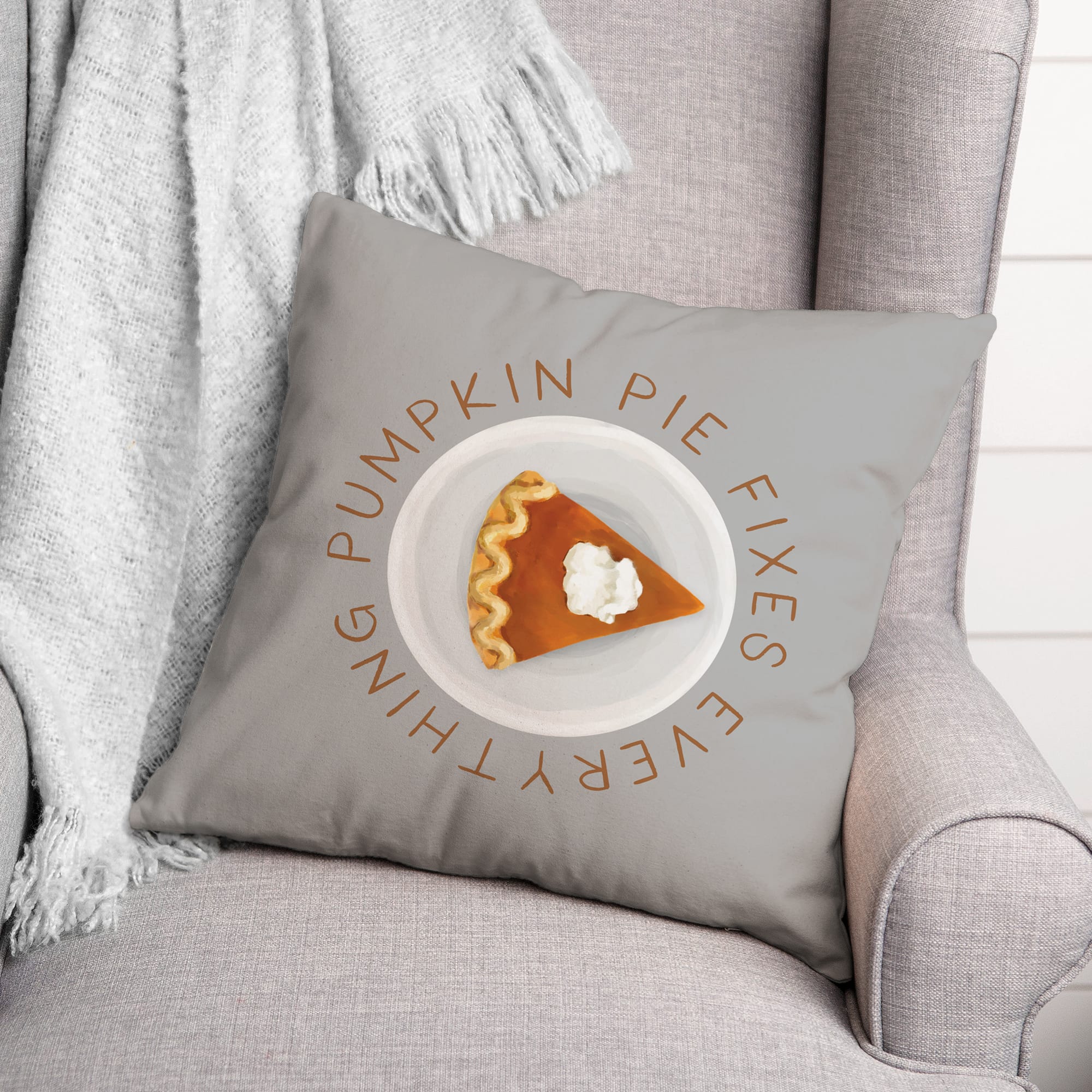 Pumpkin Pie Fixes Everything Throw Pillow