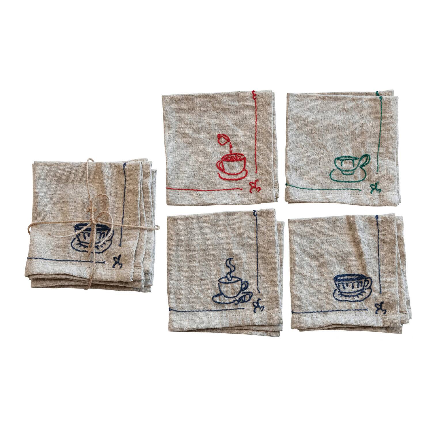 Hello Honey® Coffee & Tea Cotton & Linen Cocktail Napkins, 4ct.