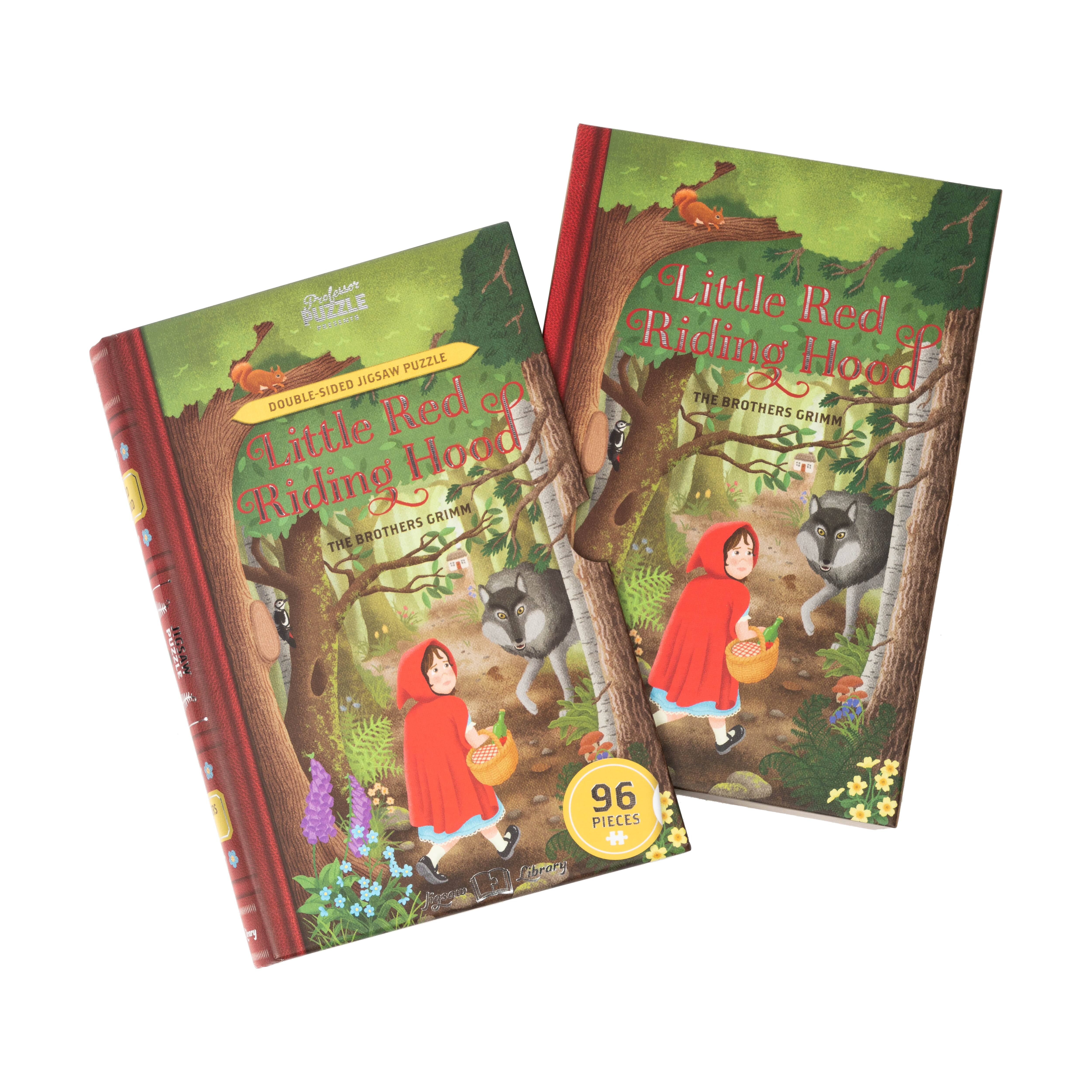 The Brothers Grimm&#x27;s Little Red Riding Hood Double-Sided Jigsaw Puzzle: 96 Pcs