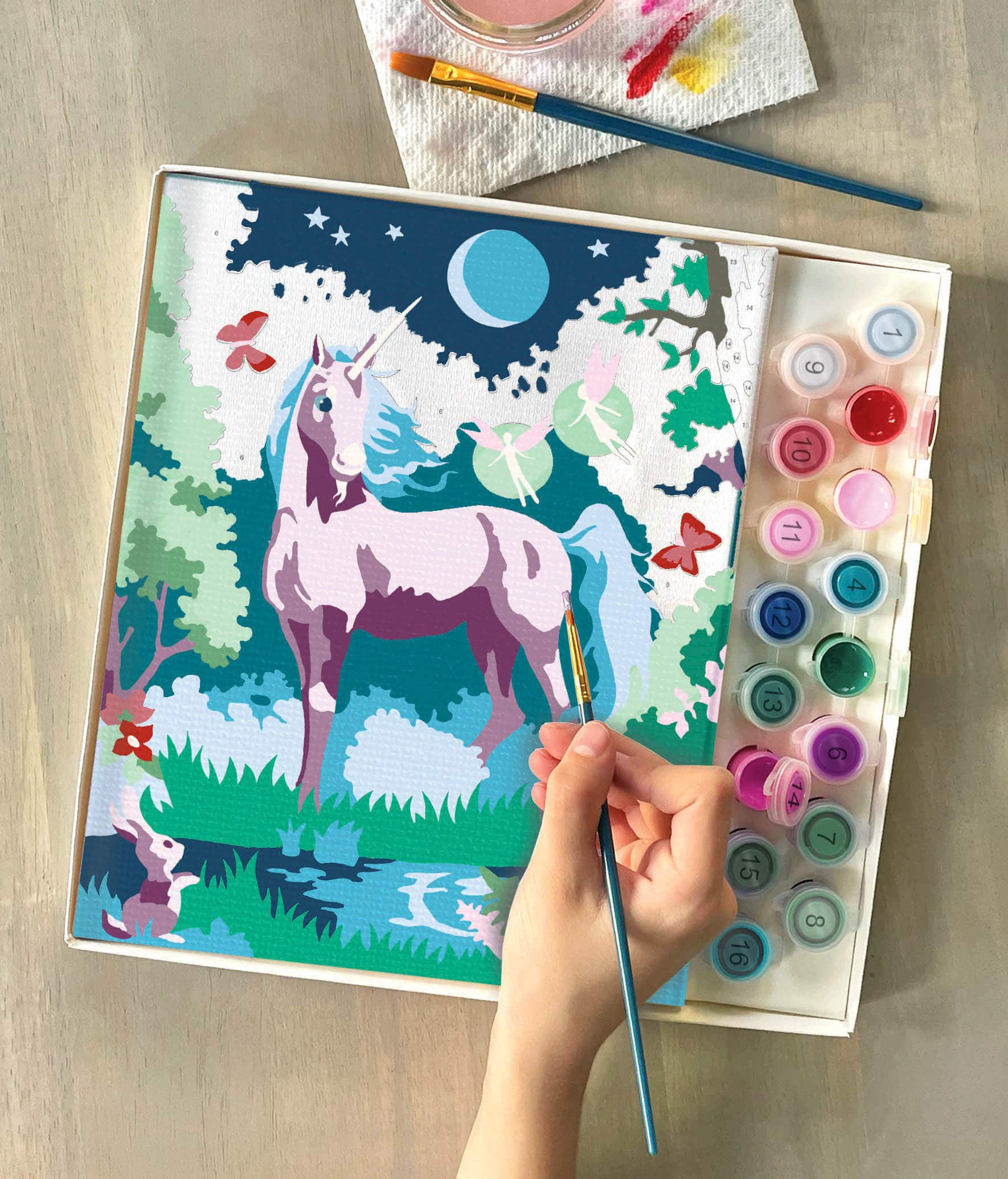 Paint by Numbers Moonlit Unicorn Craft Kit