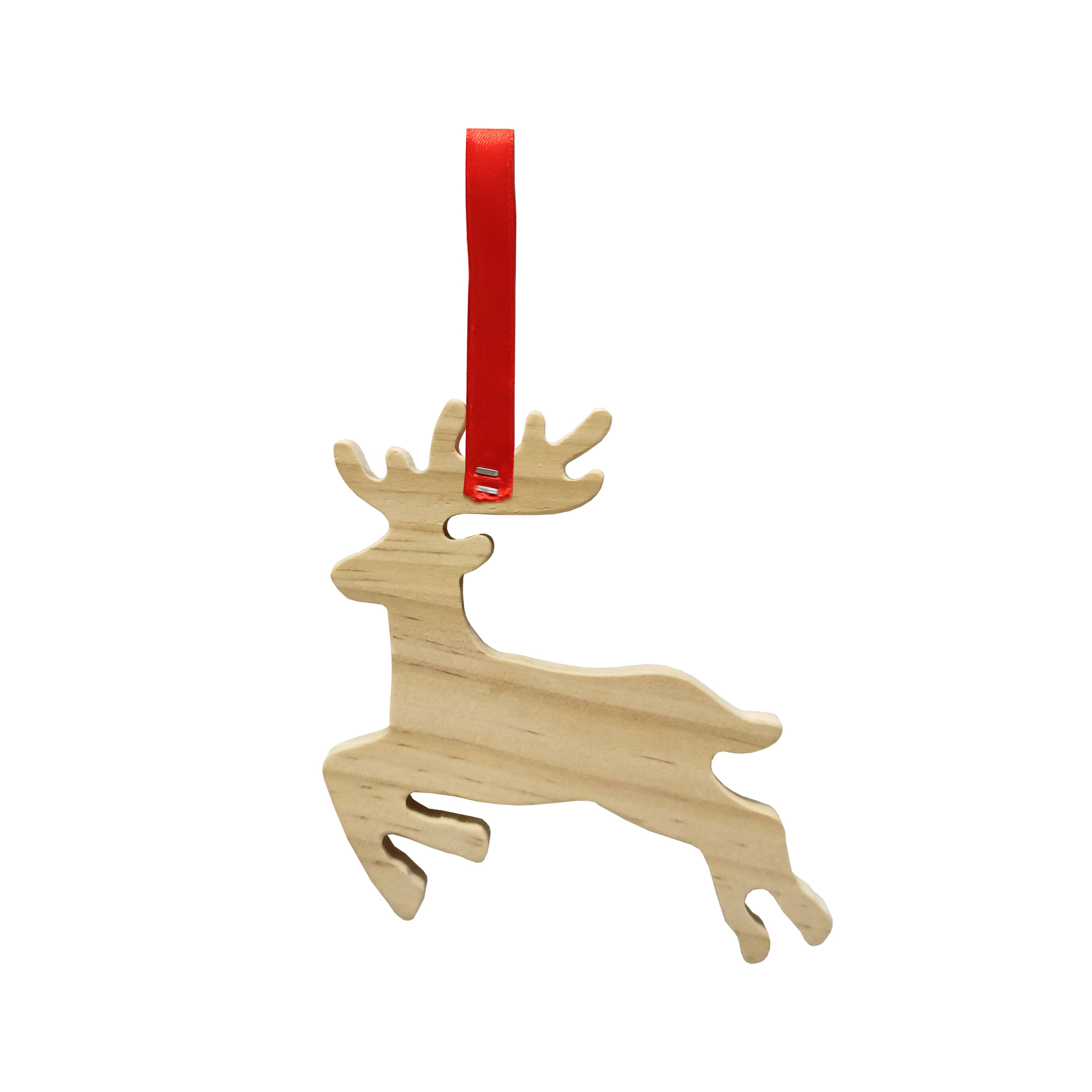 Ornement de renne en bois de pin de 10,2 cm &#xE0; d&#xE9;corer soi-m&#xEA;me de Make Market