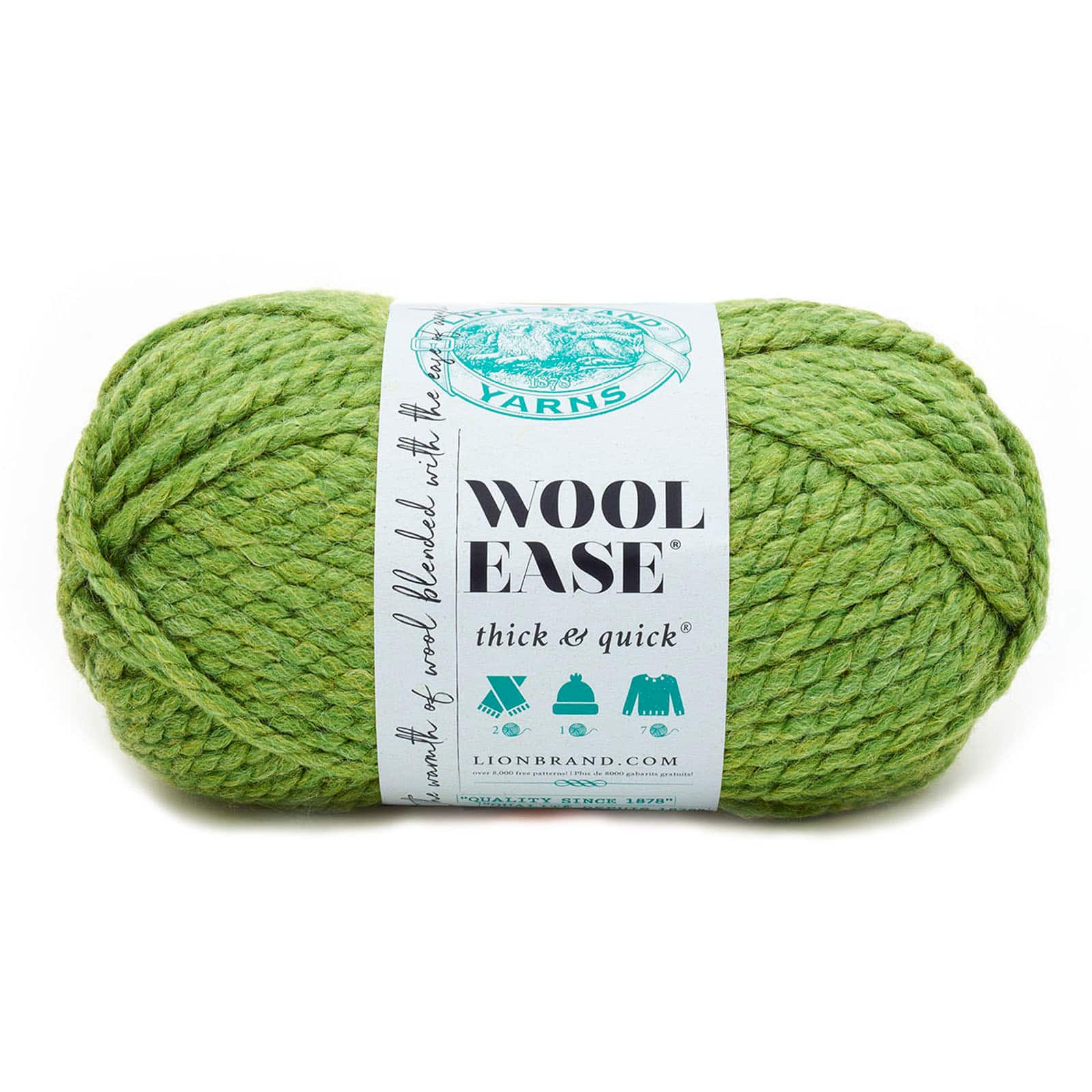 Lion Brand Yarn Wool-Ease Thick & Quick Yarn, Soft and Bulky Yarn for  Knitting, Crocheting, and Crafting, 1 Skein, Hudson Bay