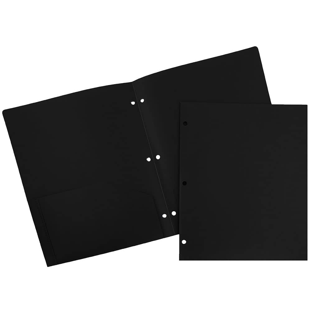 JAM Paper 3-Hole Heavy Duty Plastic Pocket Folder, 6ct.