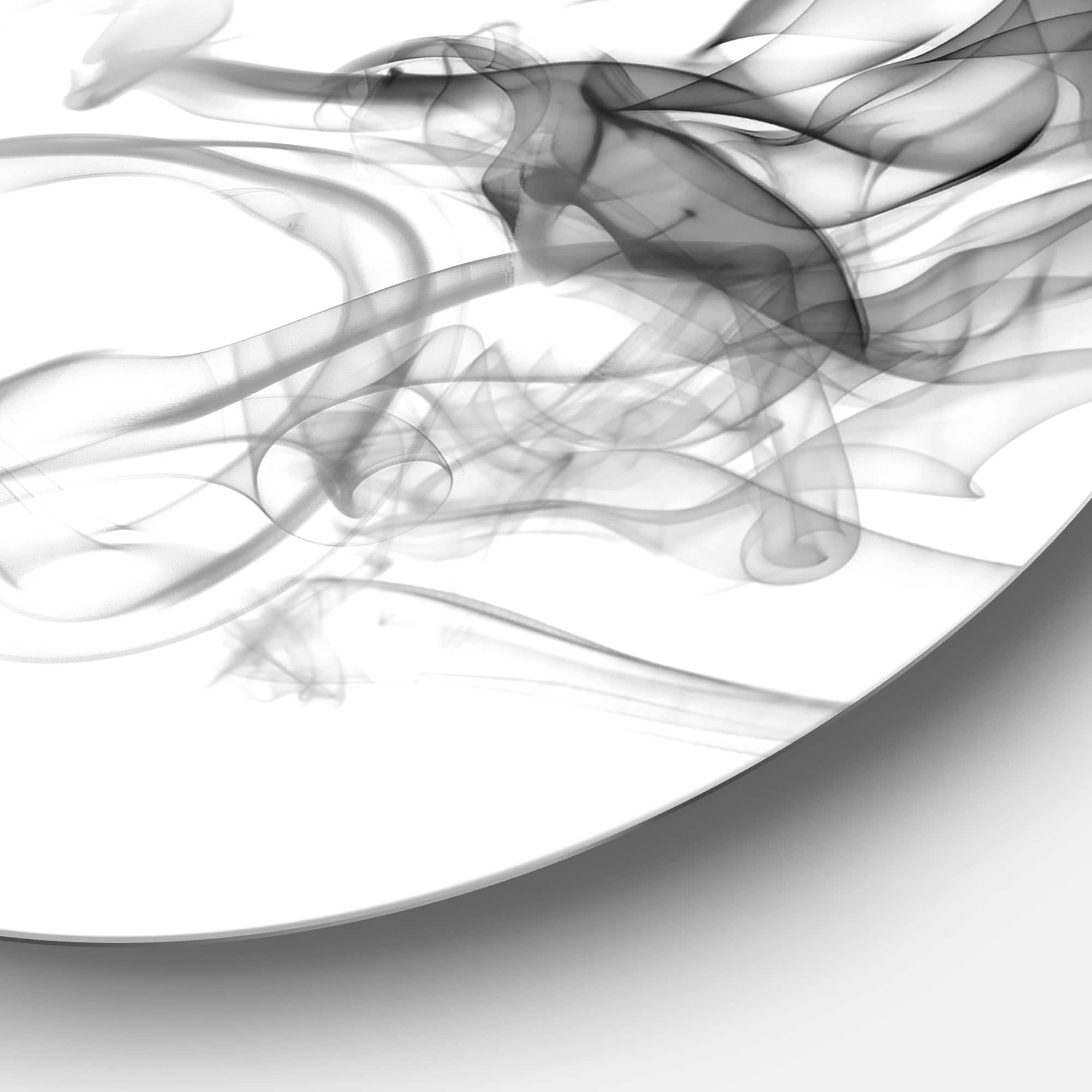 Designart - Woman and Smoke Double Exposure&#x27; Portrait Metal Circle Wall Art