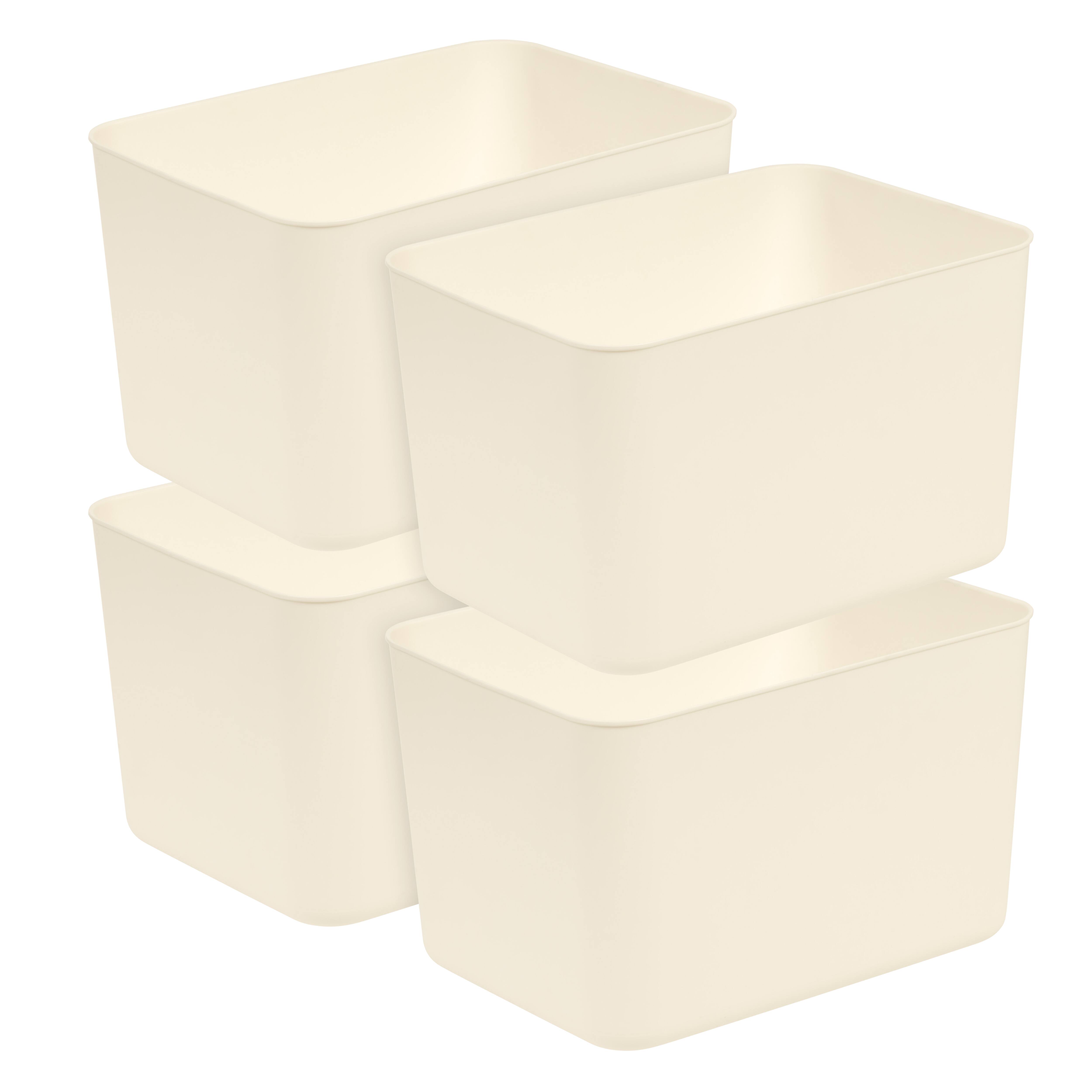 IRIS® Large Cream Nestable Storage Organizer Bins, 4ct.