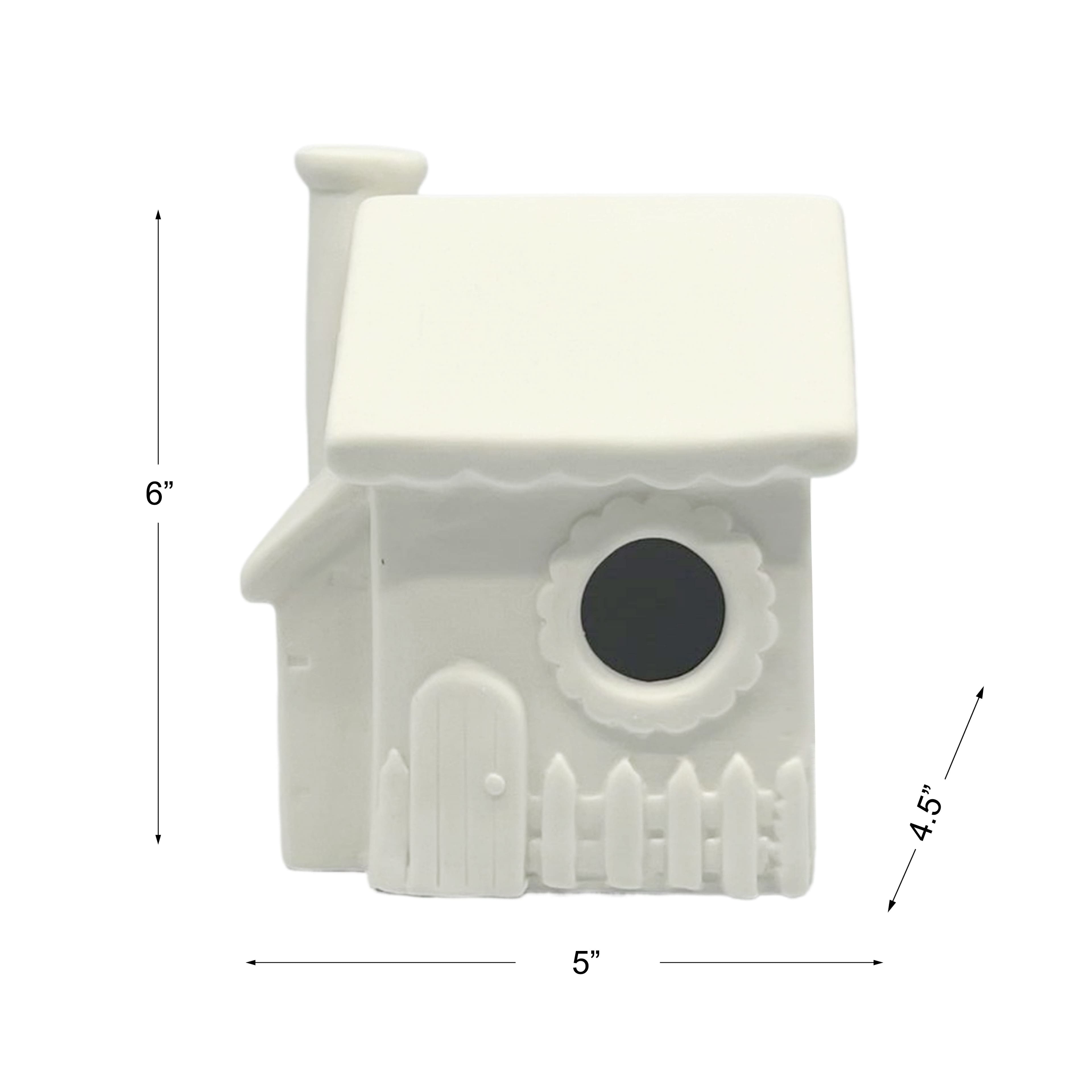 6&#x22; DIY Ceramic Cottage Birdhouse by Make Market&#xAE;