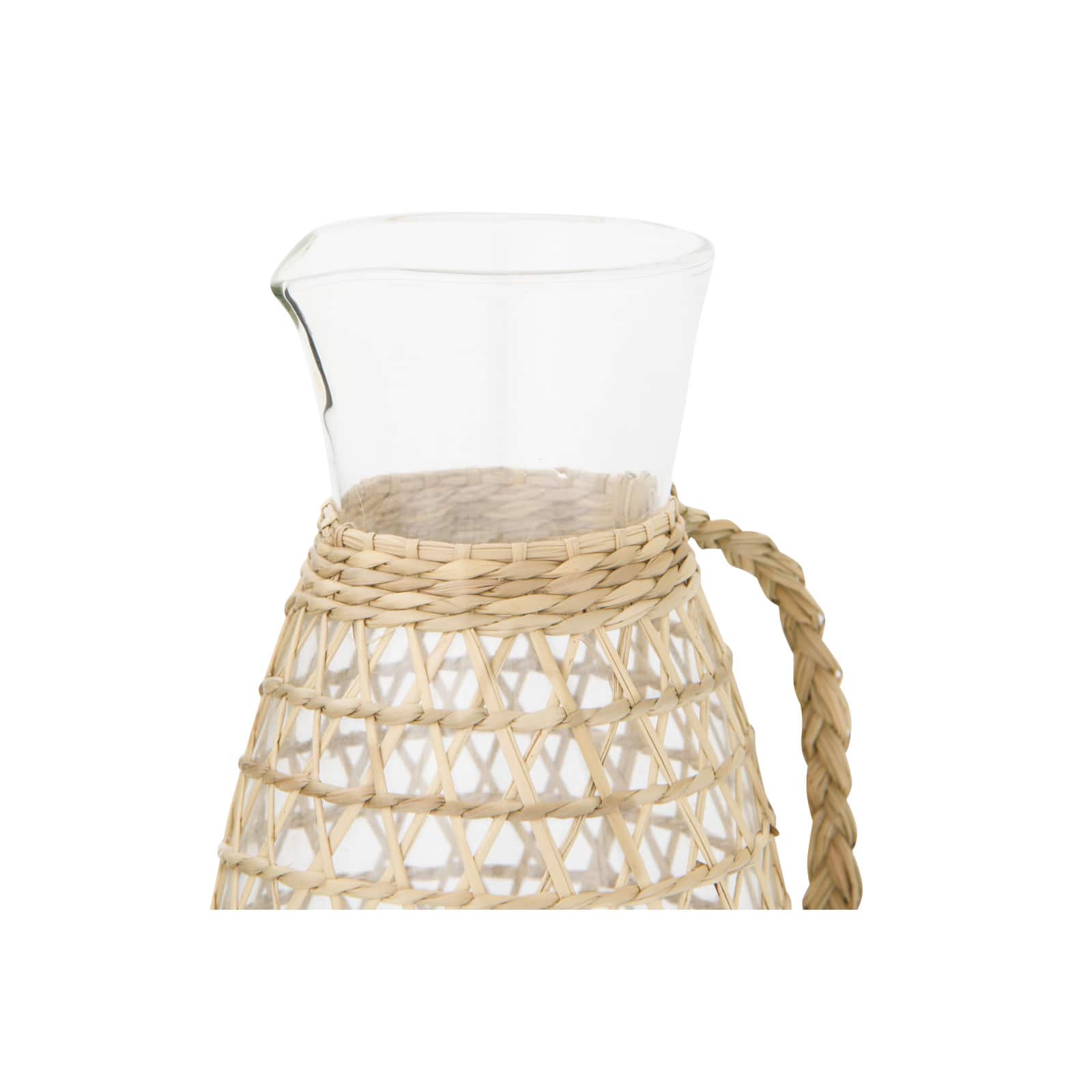 Hello Honey® 9.5" Glass Pitcher with Seagrass Weave Jacket & Handle