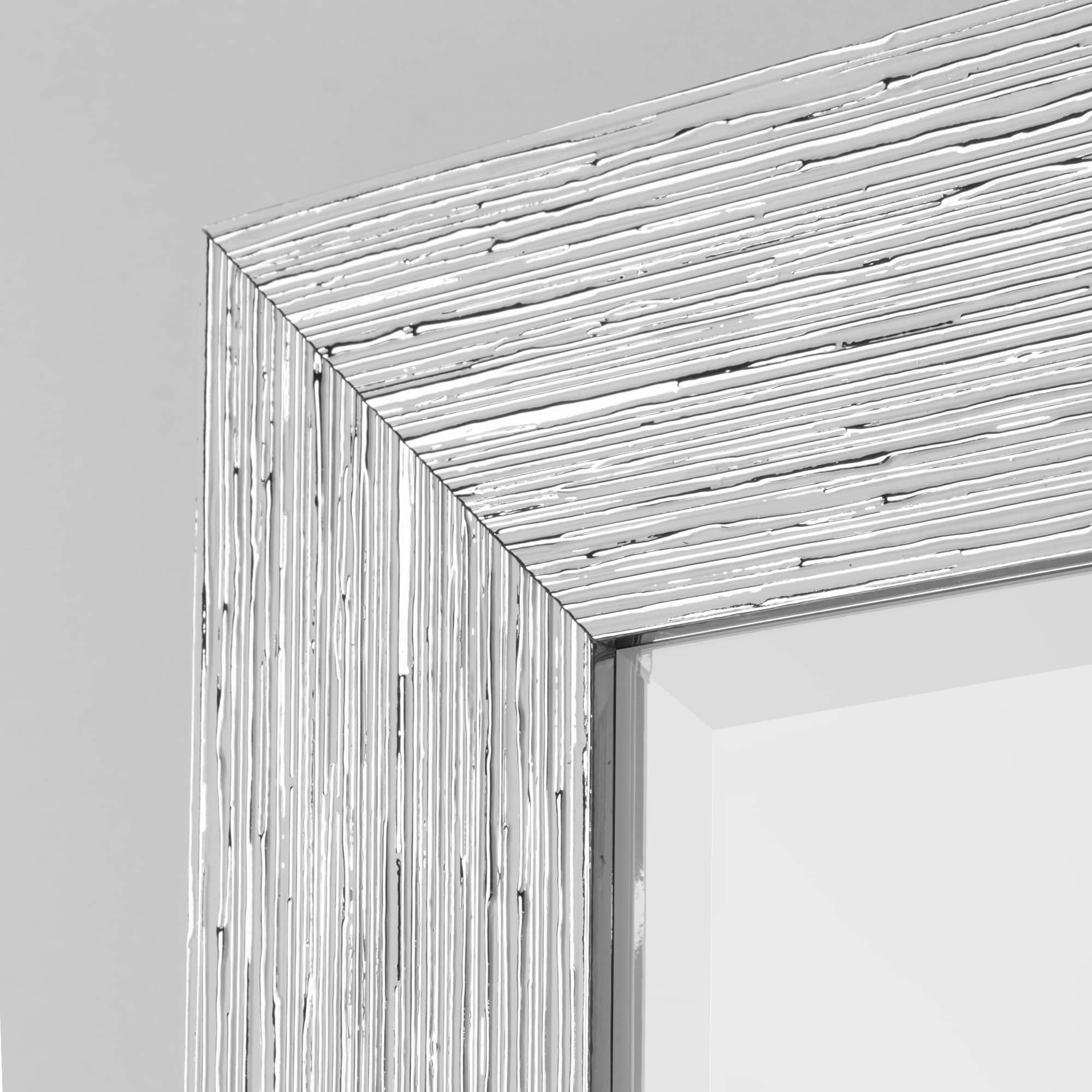 Head West® Textured Chrome Rectangular Wall Vanity Mirror