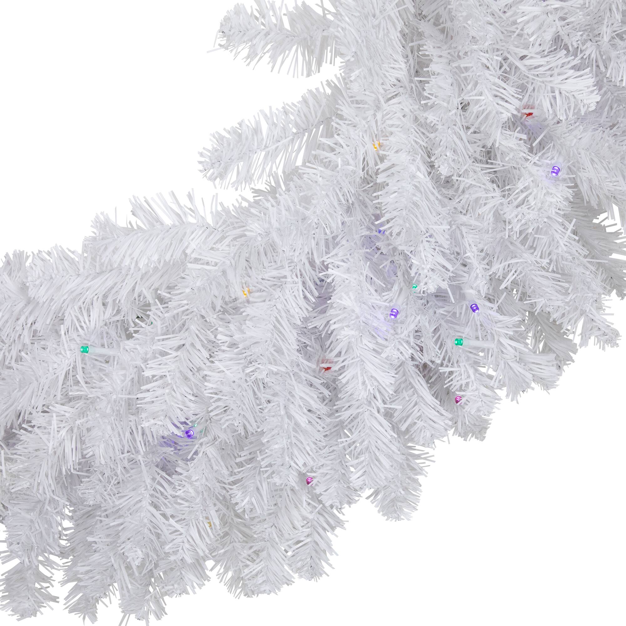 3ft. Pre-Lit White Pine Christmas Wreath, Multicolor LED Lights