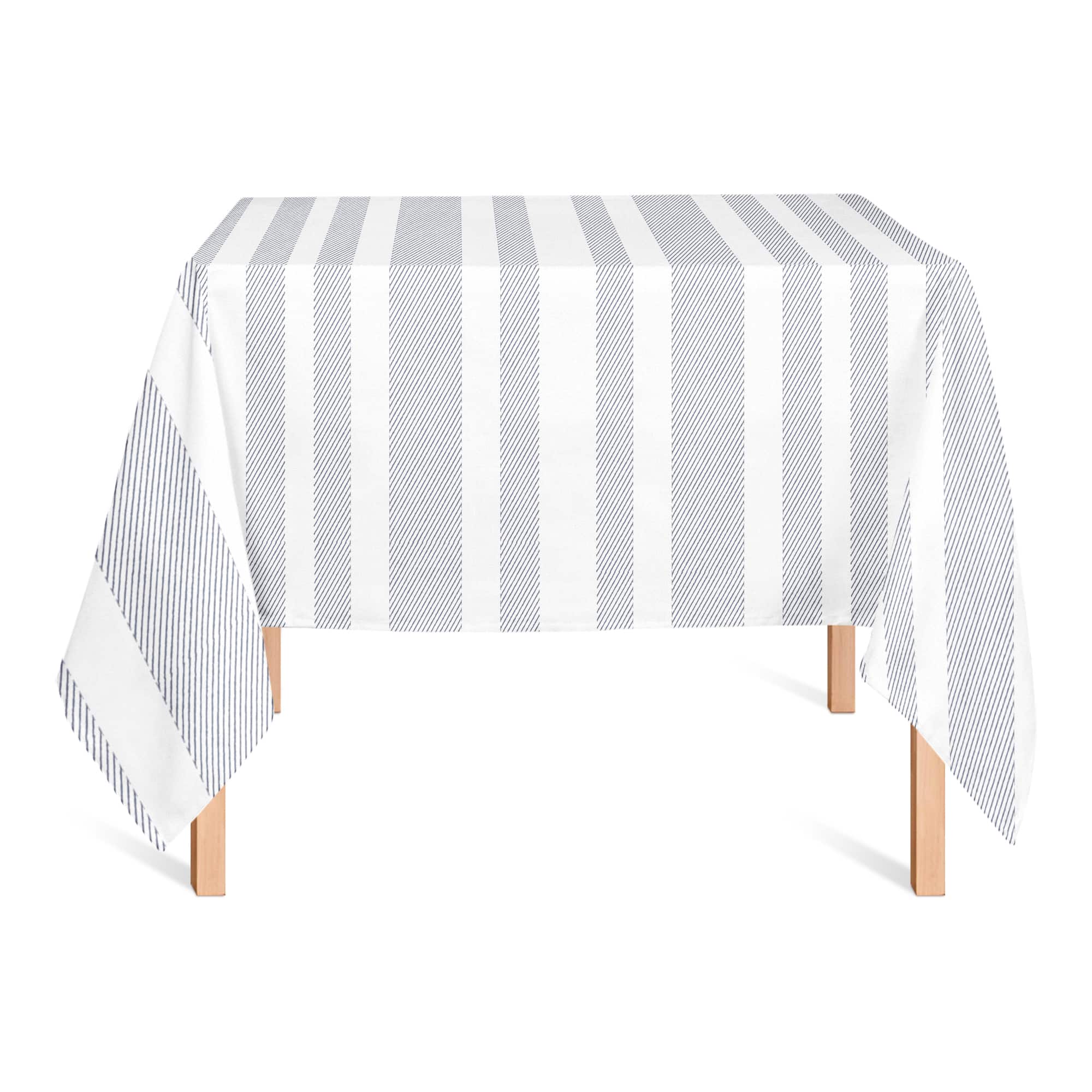 Textured Blue Stripes Tablecloth