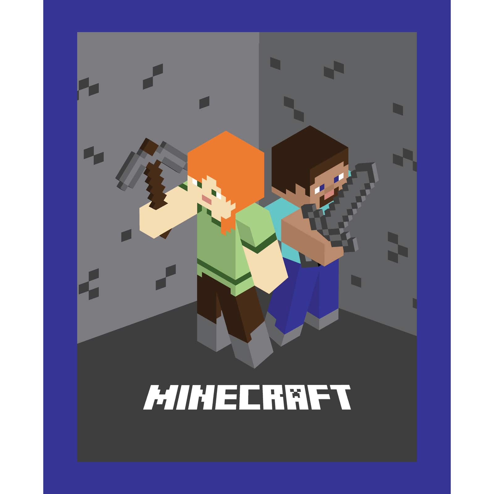 Mojang Minecraft Multicolored Panel Cotton Fabric