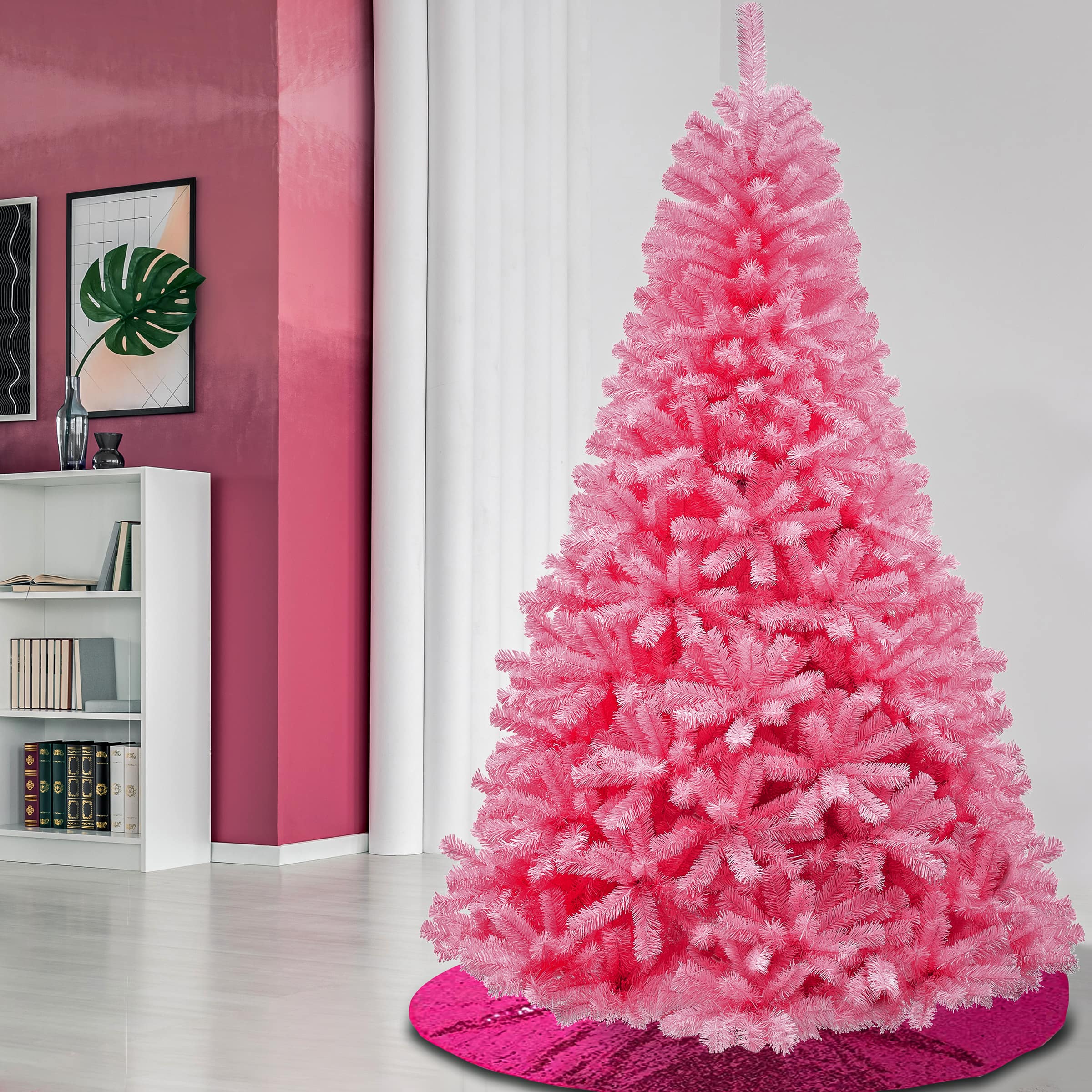 7.5ft. Unlit Pink Color Pop Artificial Christmas Tree