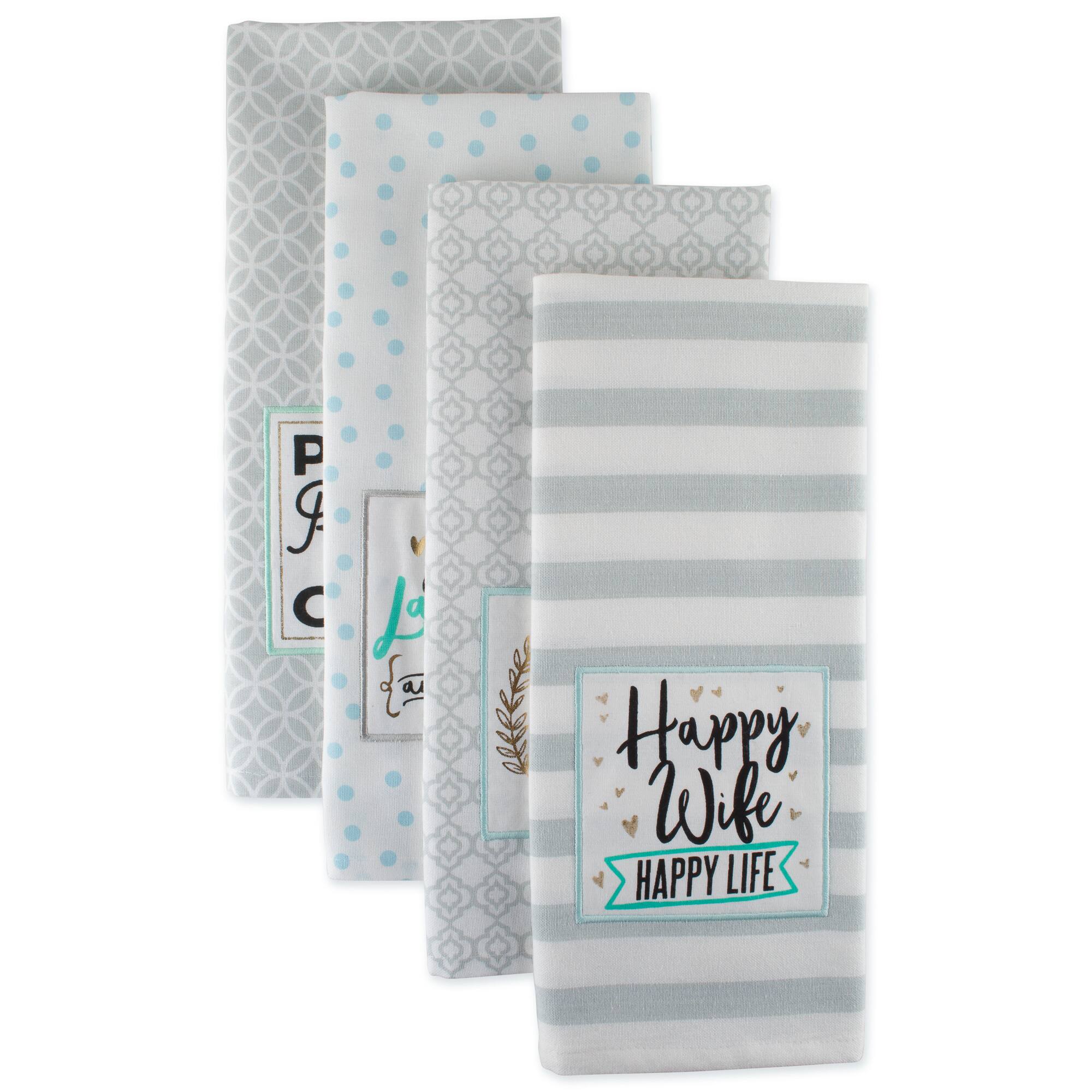 DII® Wedding Themed Embellished Dishtowels, 4ct.