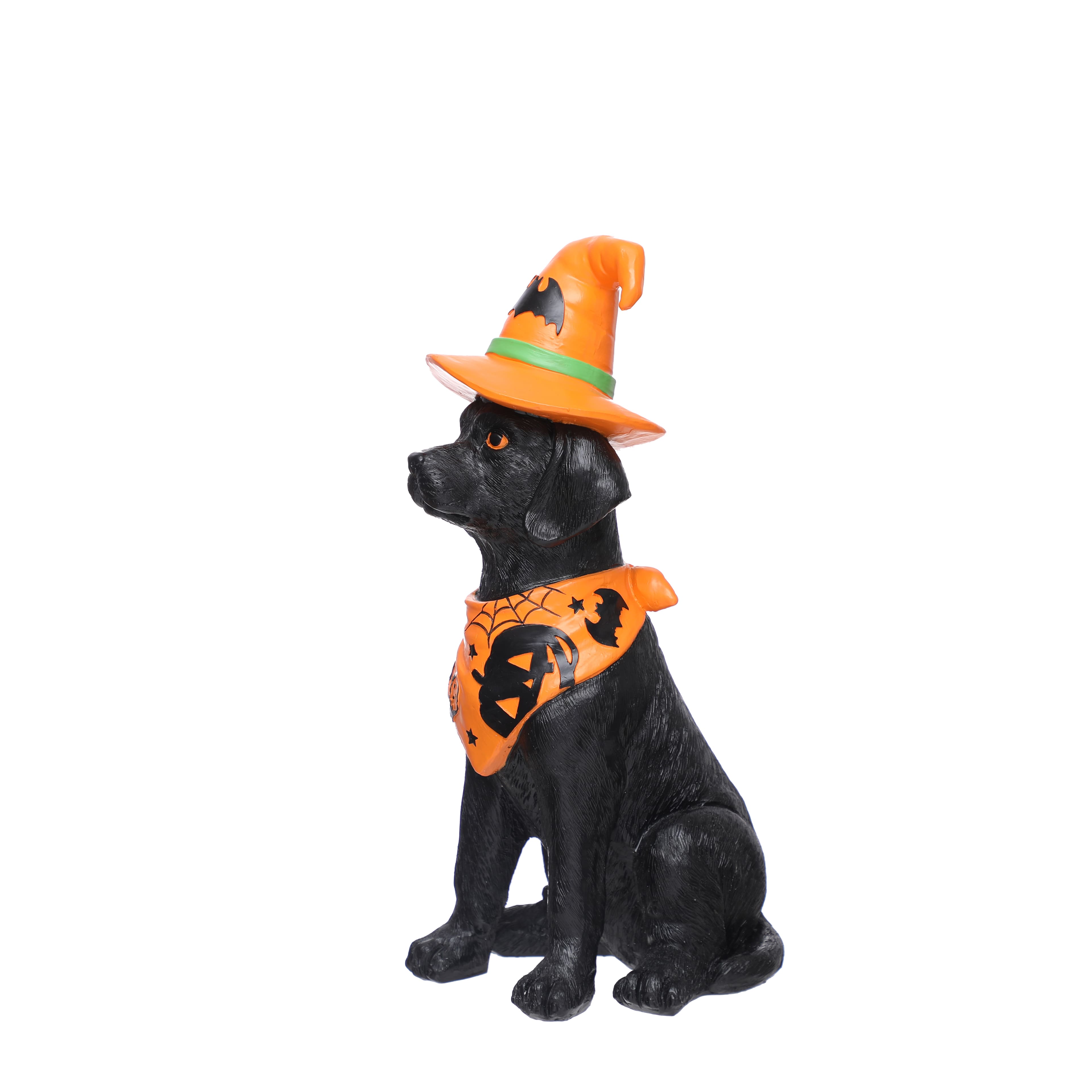 14&#x22; Sitting Dog with Witch Hat Tabletop D&#xE9;cor by Ashland&#xAE;