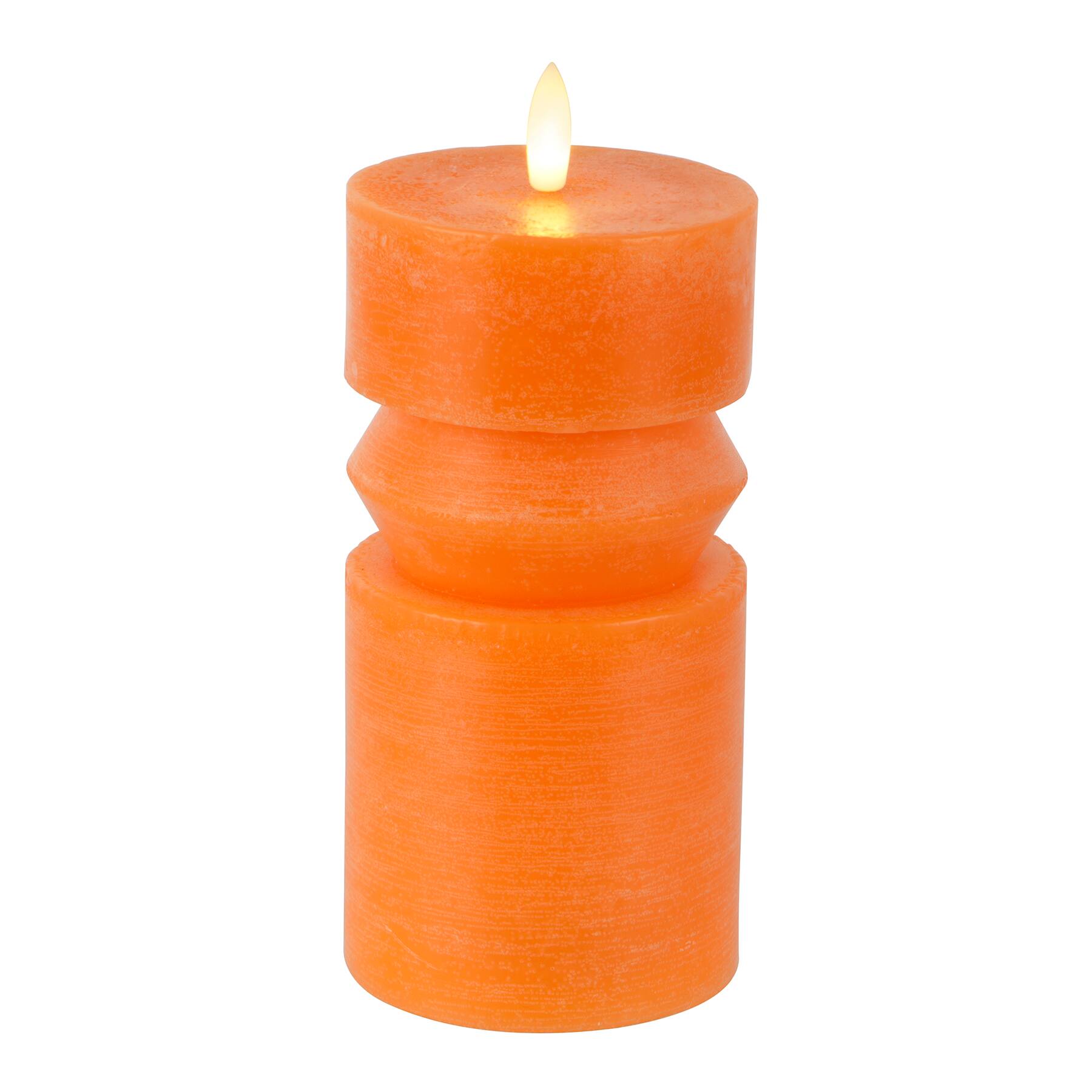 Orange Wax Candle with Flickering Warm White LED Light by Ashland&#xAE;