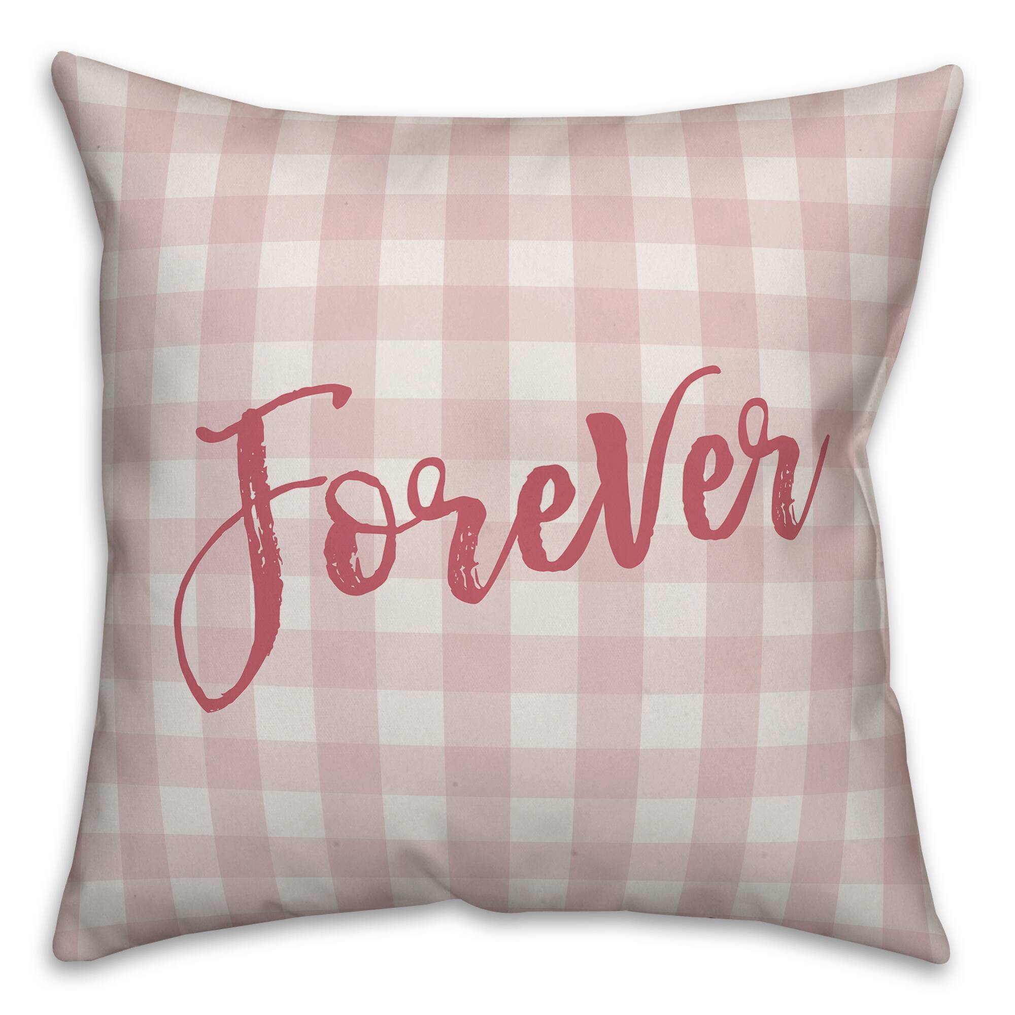 Always & Forever Pink Buffalo Check Throw Pillow