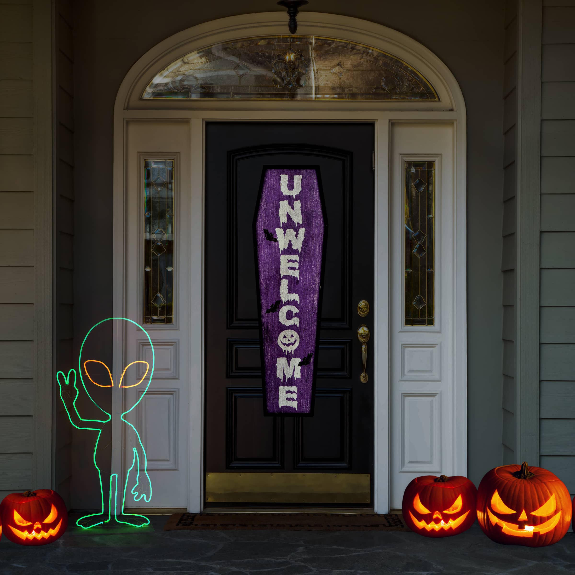 40" Halloween Neon Style Alien Decoration