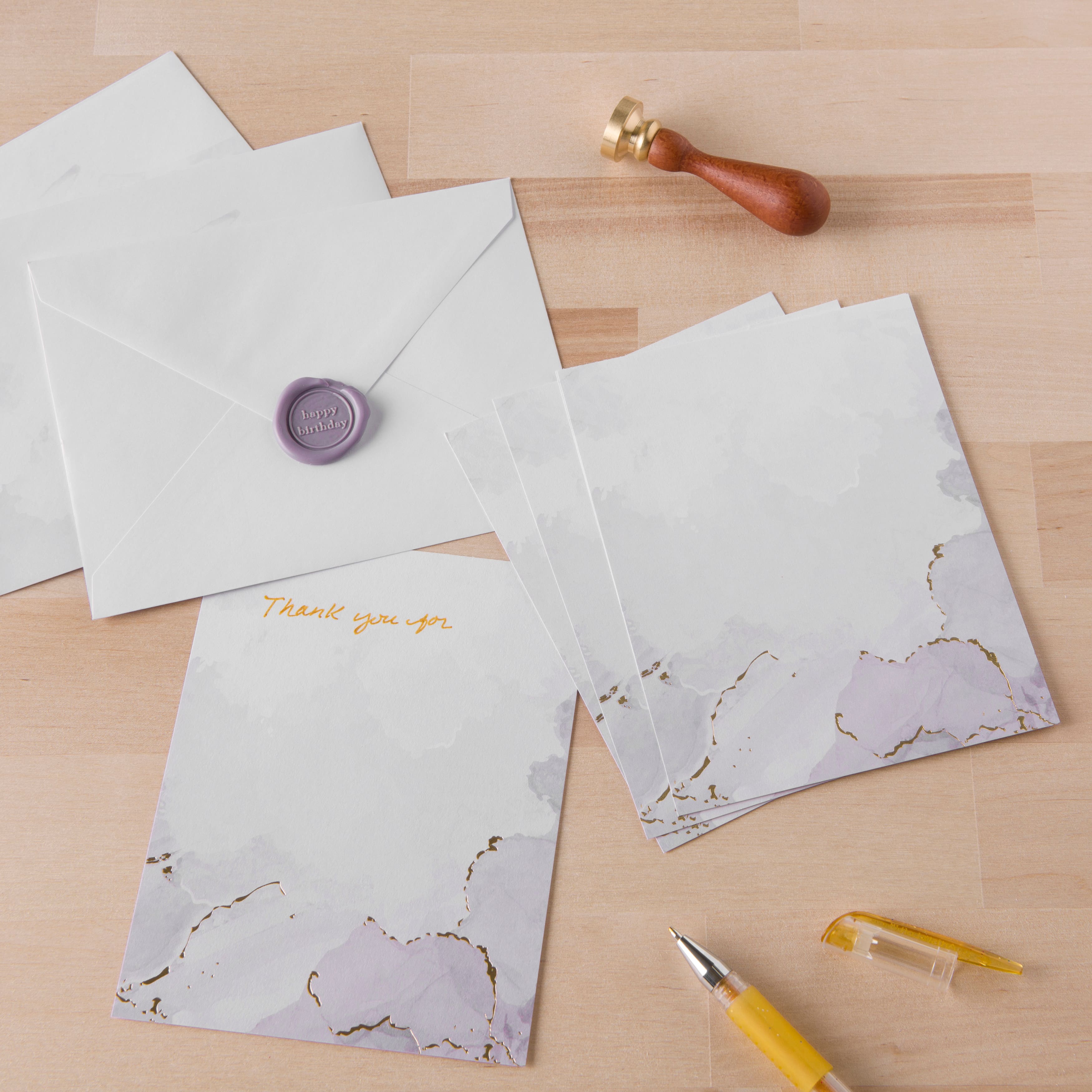 Gray Watercolor Flat Cards &#x26; Envelopes by Recollections&#x2122;, 4.25&#x22; x 5.5&#x22;