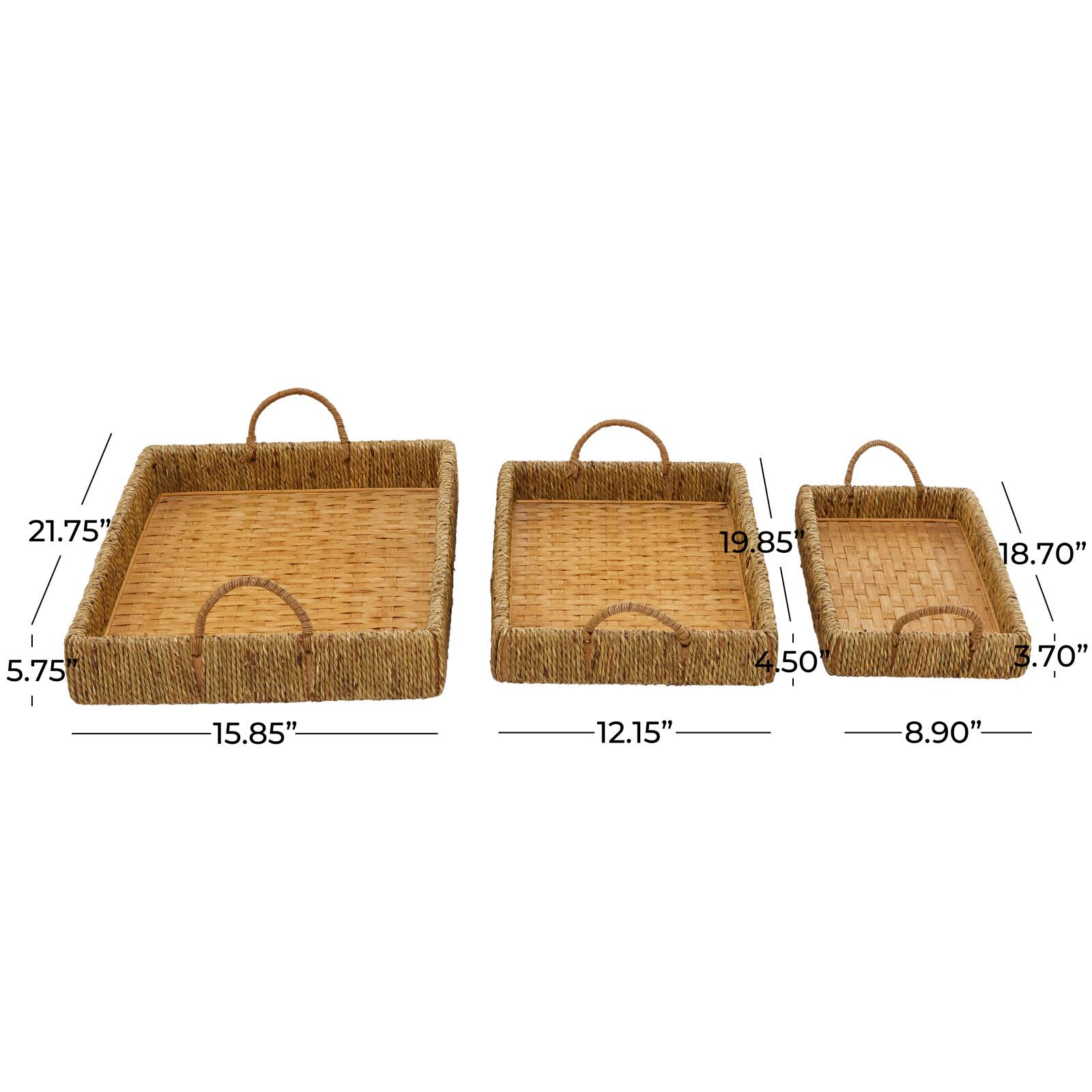 Bamboo Woven Tray Set