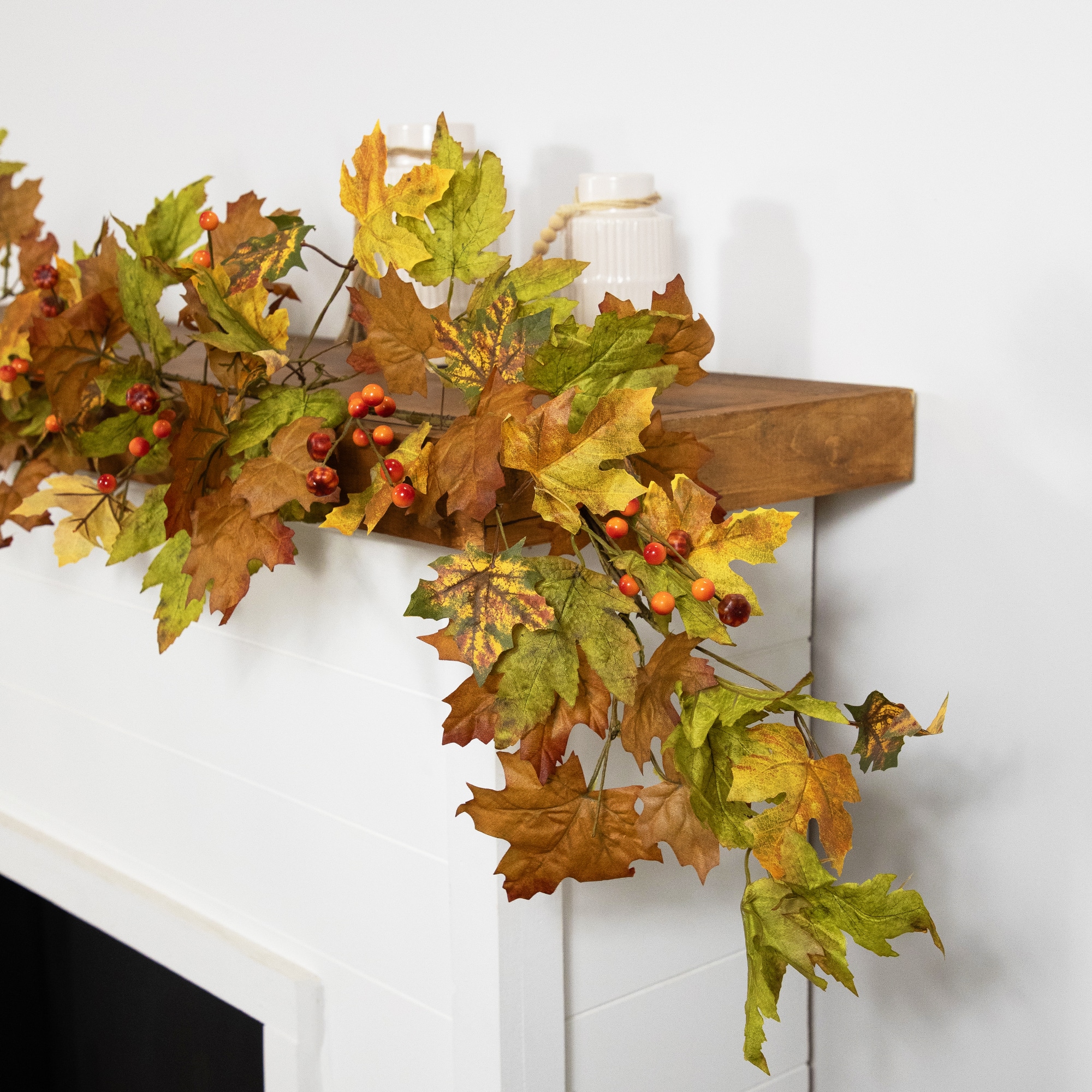 5ft. Maple Leaves & Berries Artificial Fall Harvest Garland