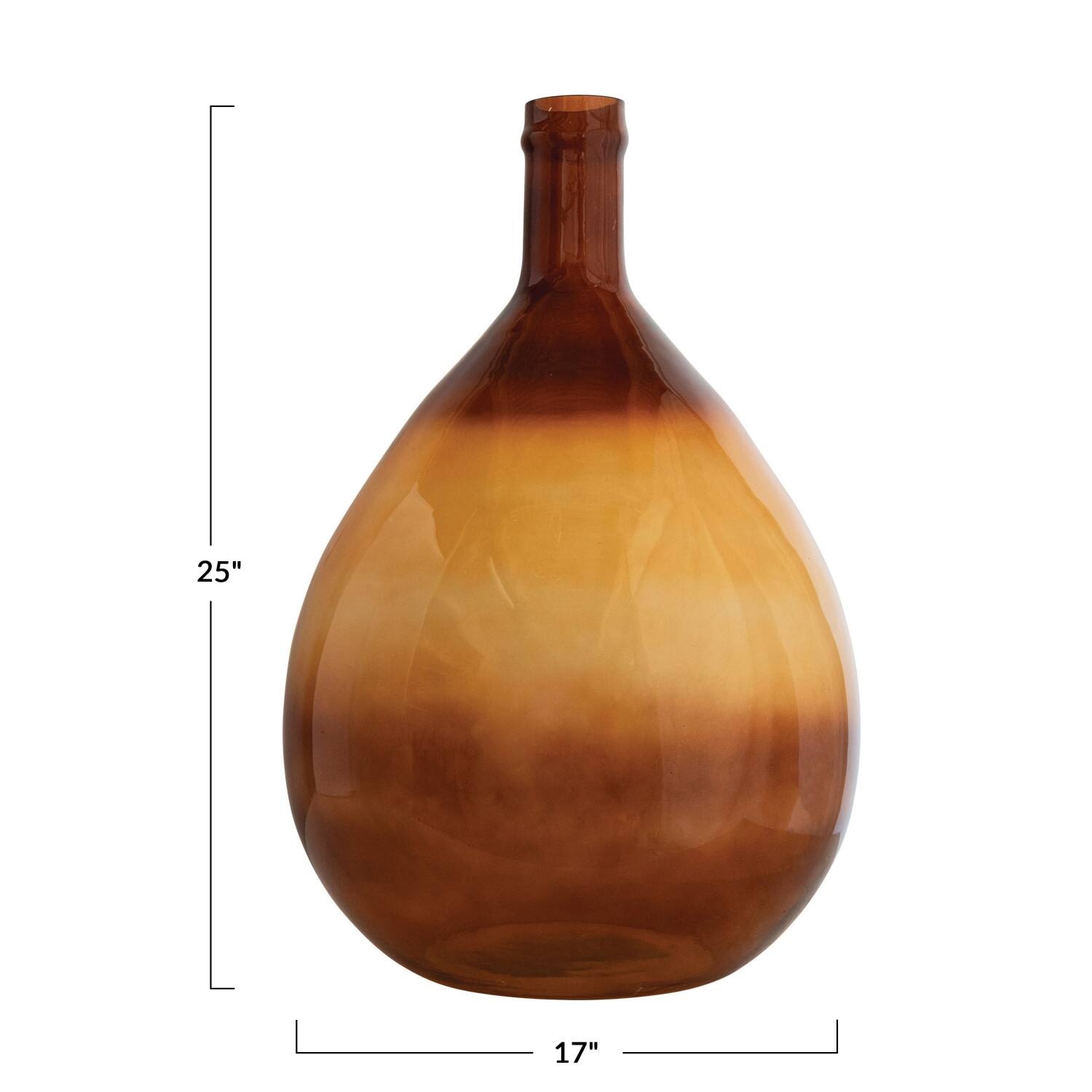Hello Honey&#xAE; 2ft. Brown Two-Tone Modern Glass Vase