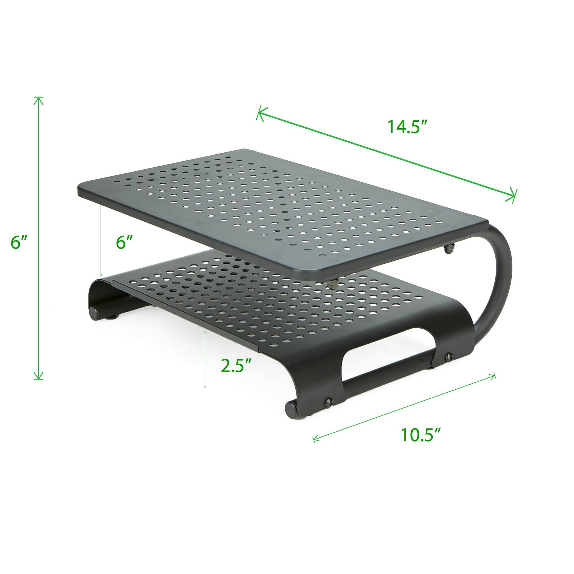 Mind Reader Black 2 Tier Monitor Stand Riser