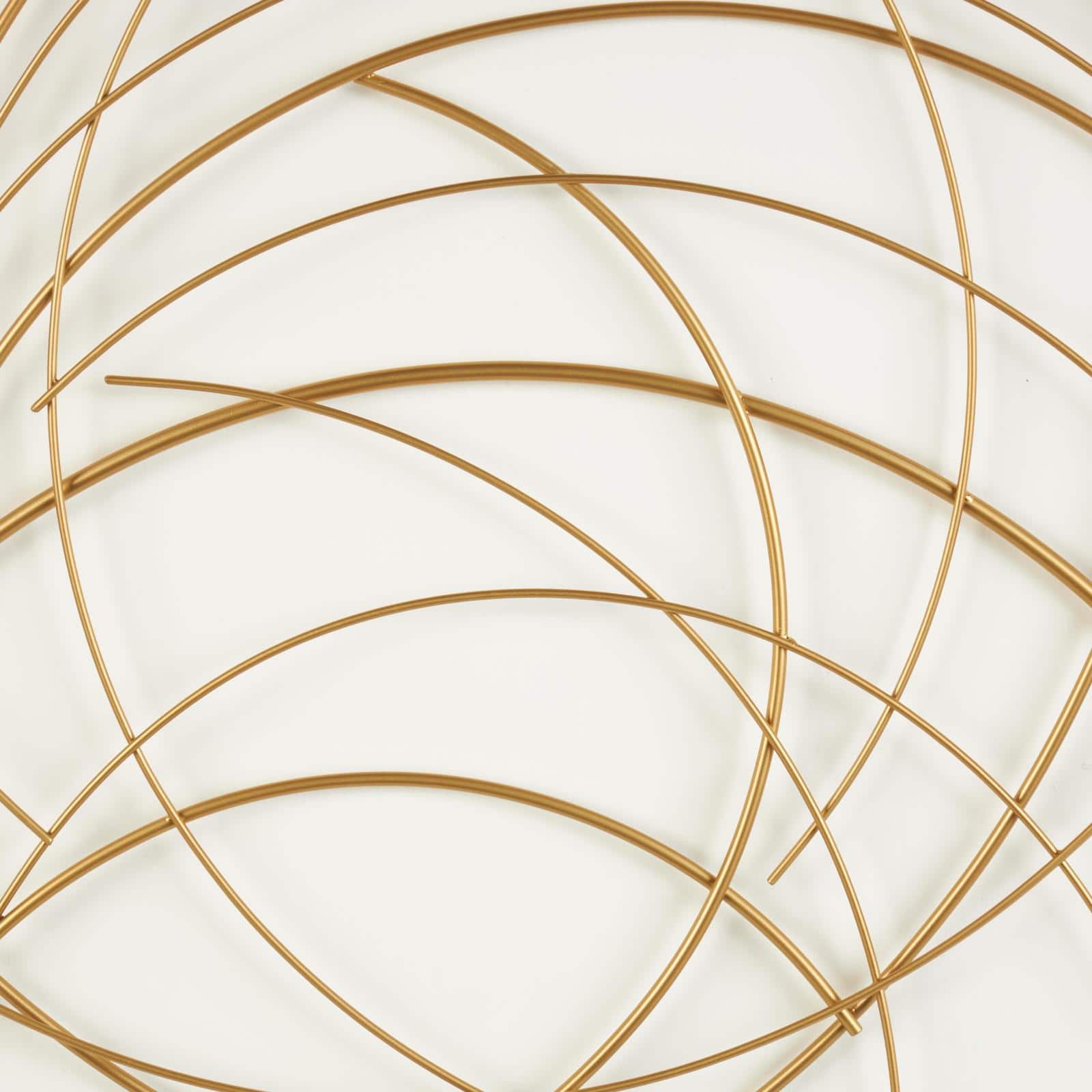 36" x 48" Gold Metal Circle Wall Art with White Wood Backing