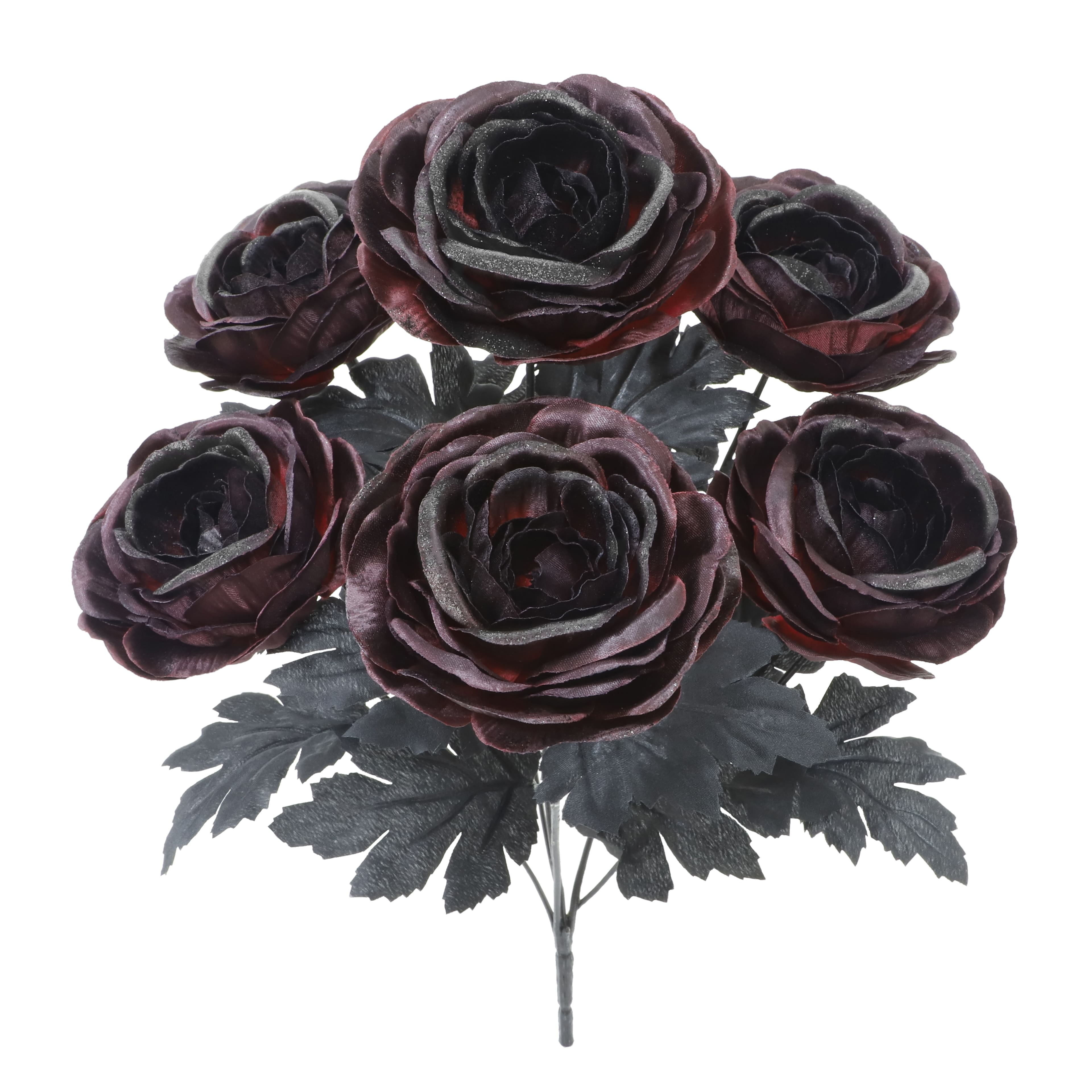 Black-Red Glittery Ranunculus Bush by Ashland®