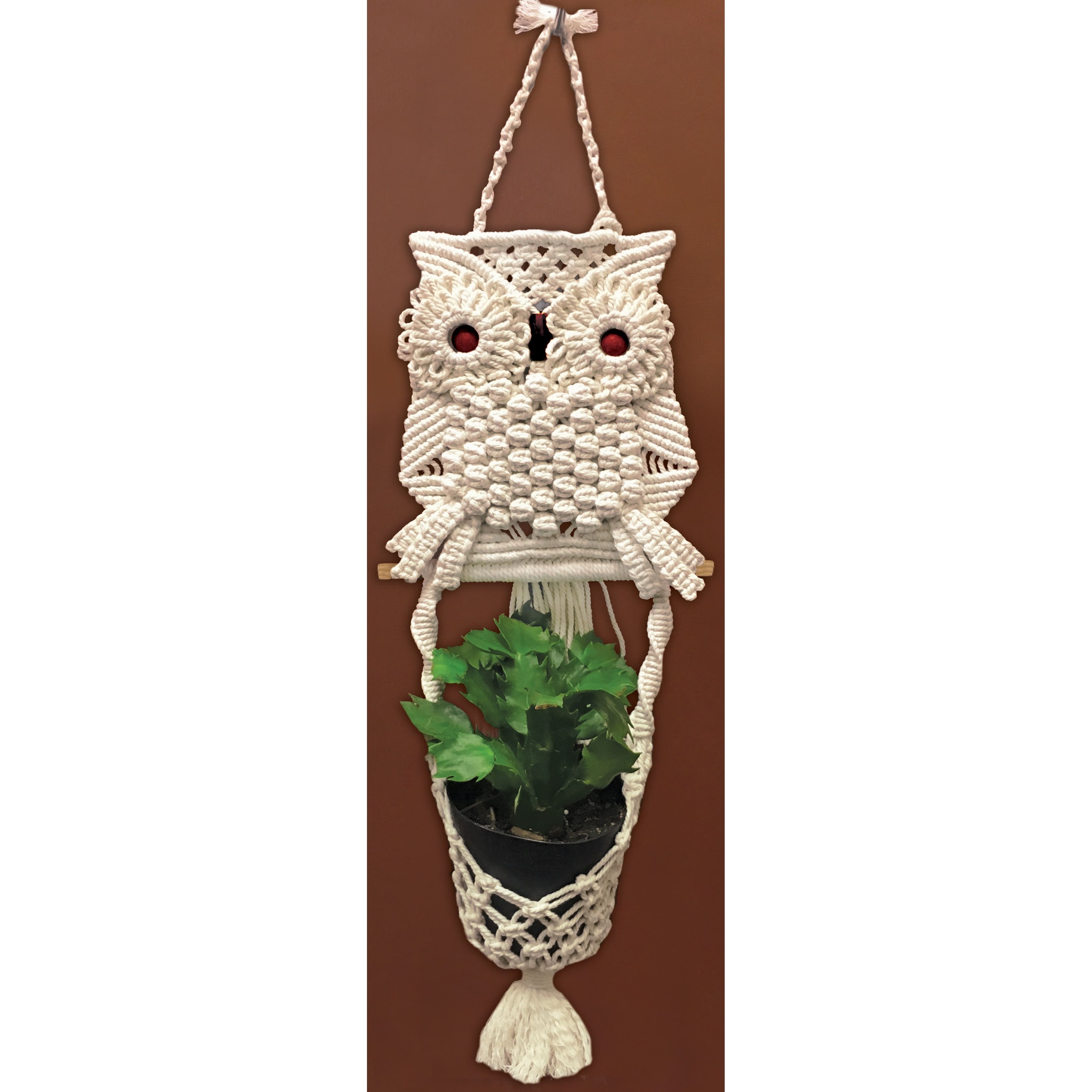 Design Works&#x2122; Zenbroidery&#x2122; Owl Planter Macram&#xE9; Wall Hanging Kit