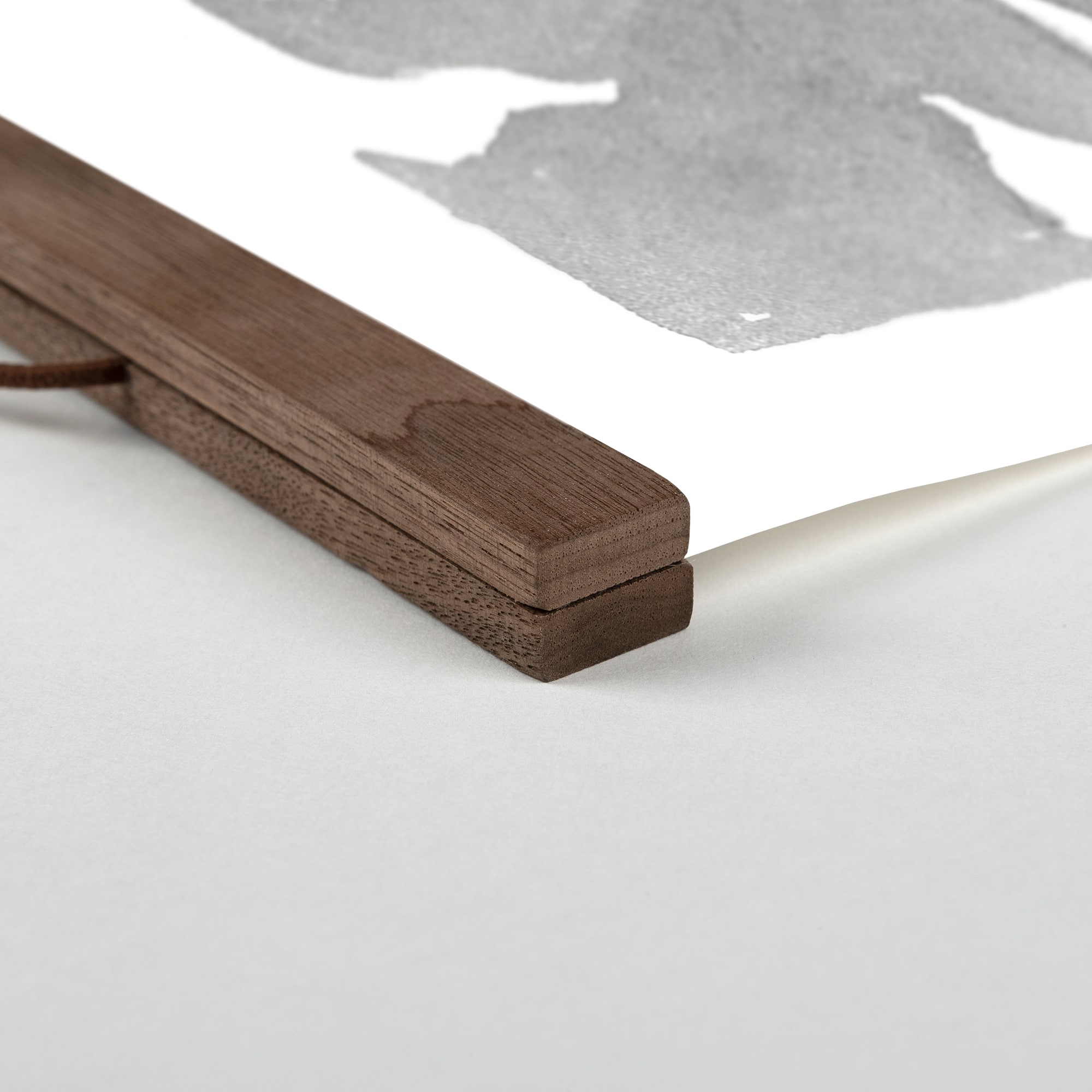 Gray & Green Medallion Teak Hanging Canvas