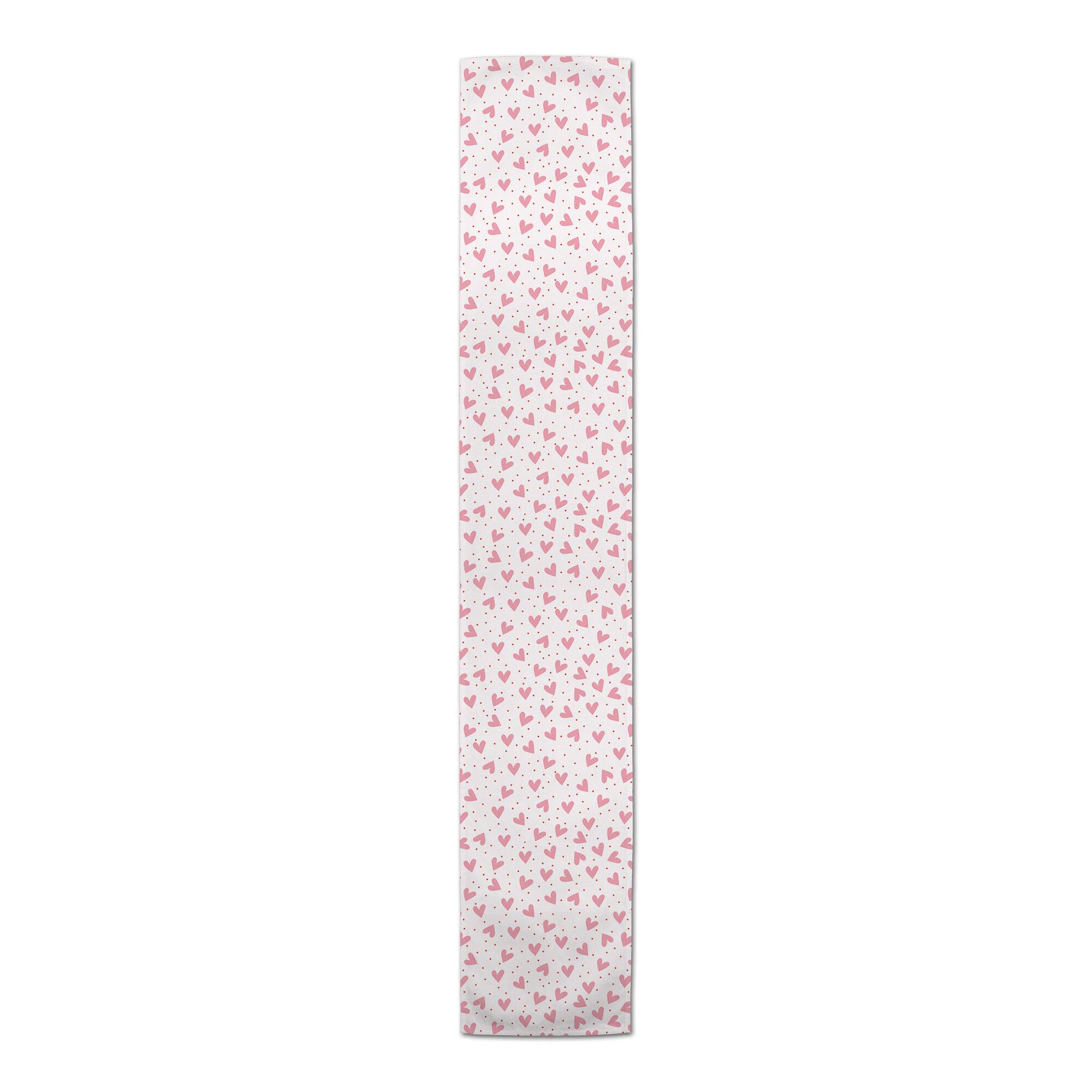 Heart Polka Pattern 16&#x22; x 90&#x22; Cotton Twill Runner