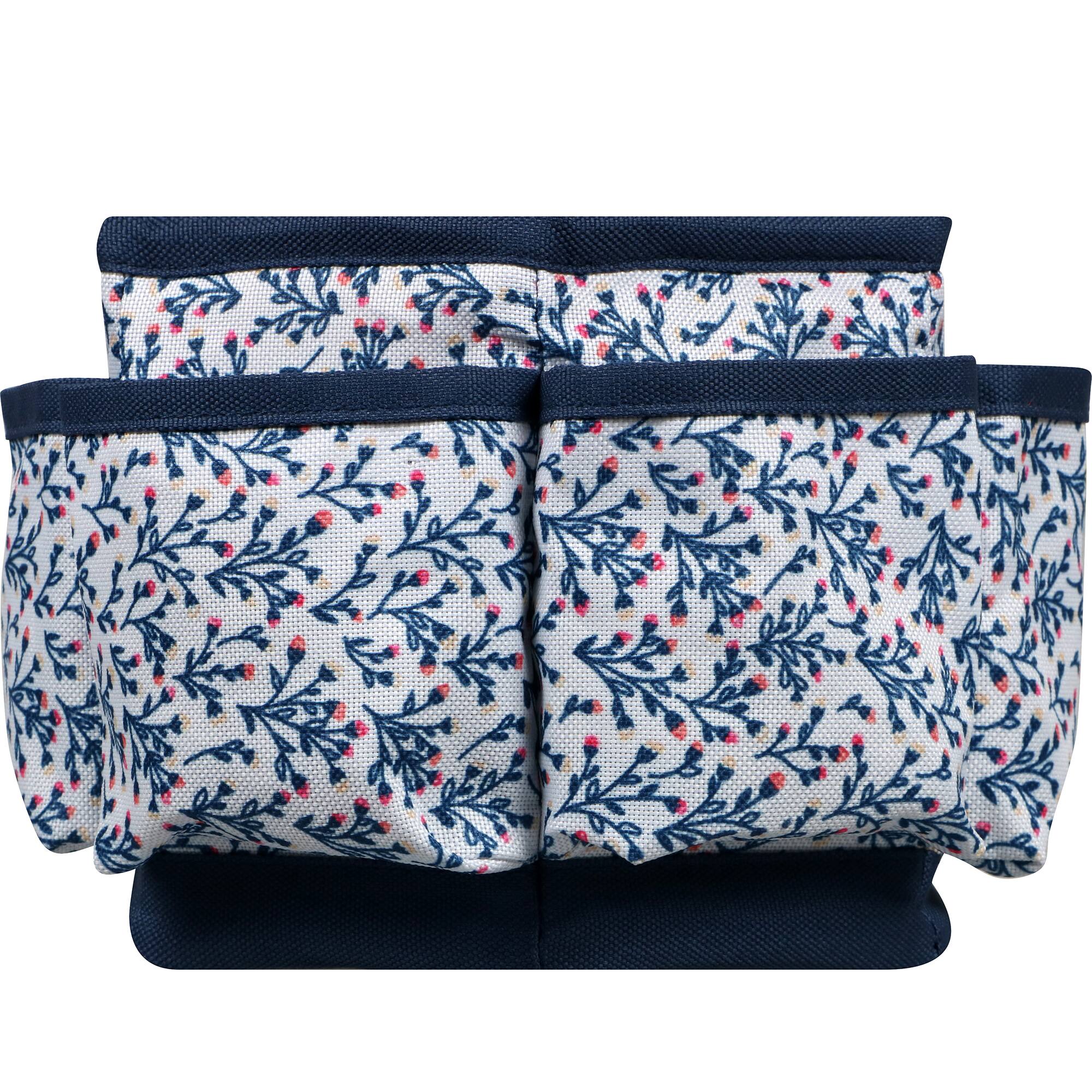 SINGER&#xAE; Navy Floral Print Sewing Spinning Tabletop Organizer