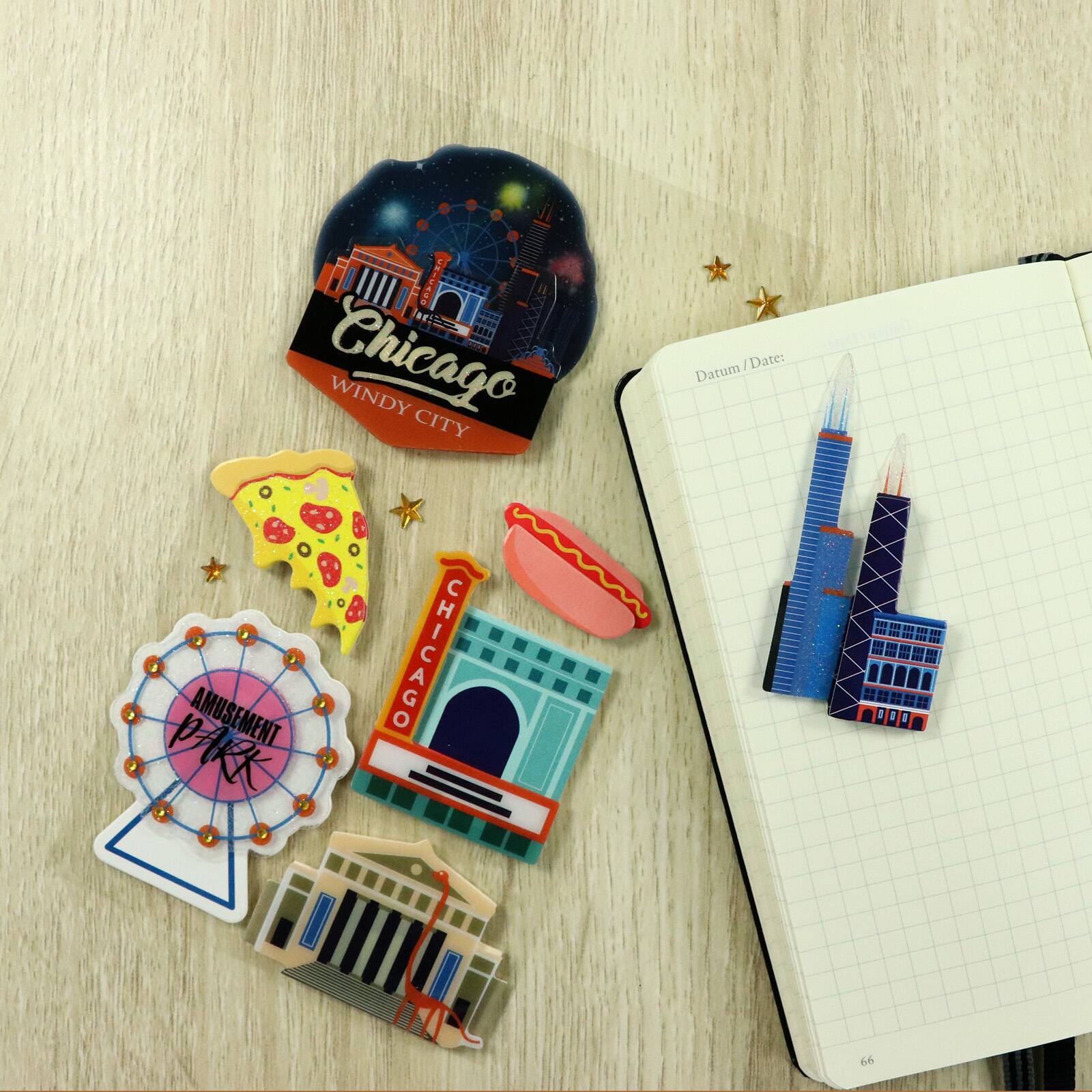 12 Pack: Chicago Dimensional Stickers by Recollections™