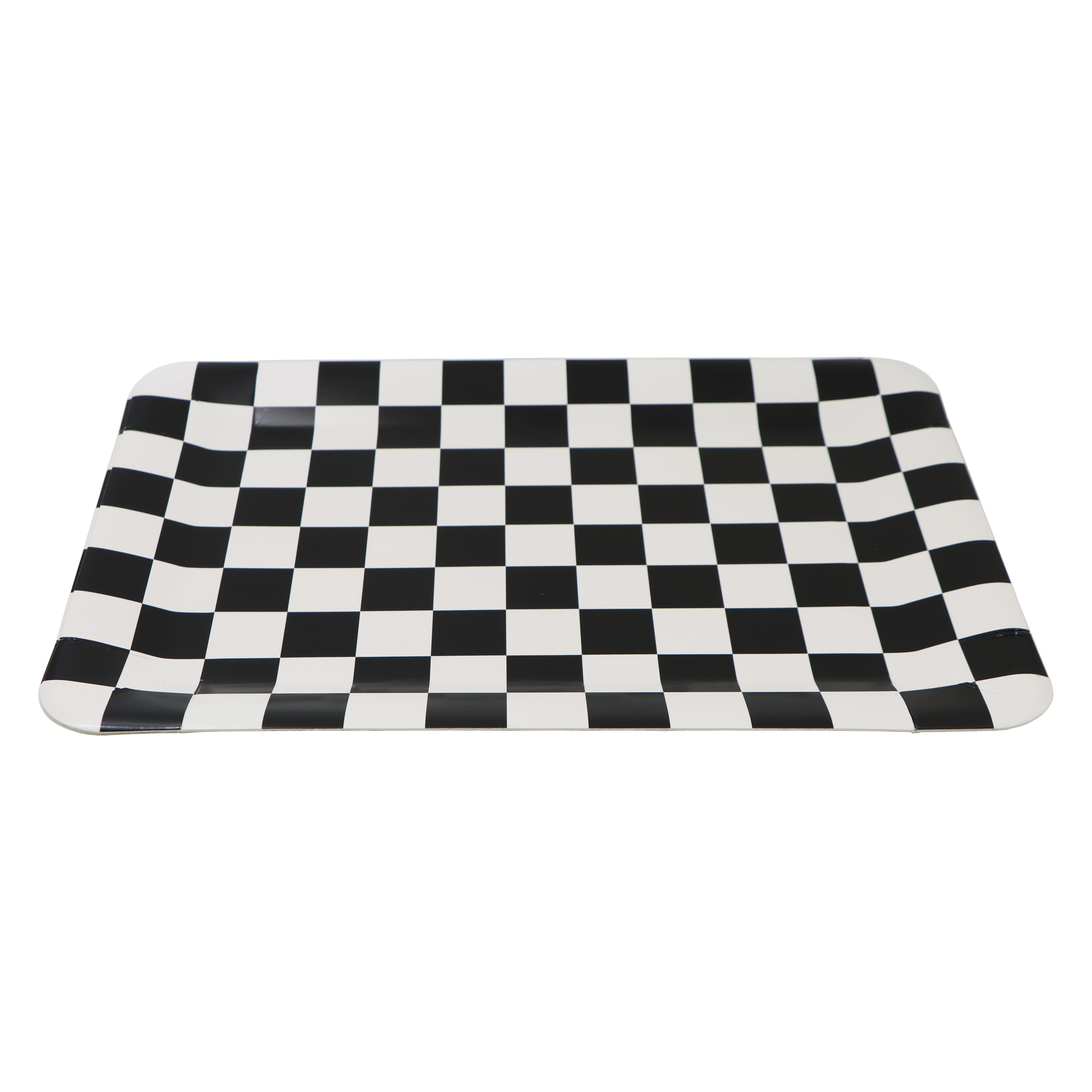 9&#x22; x 13&#x22; Black &#x26; White Checkered Paper Trays, 2ct. by Celebrate It&#x2122;