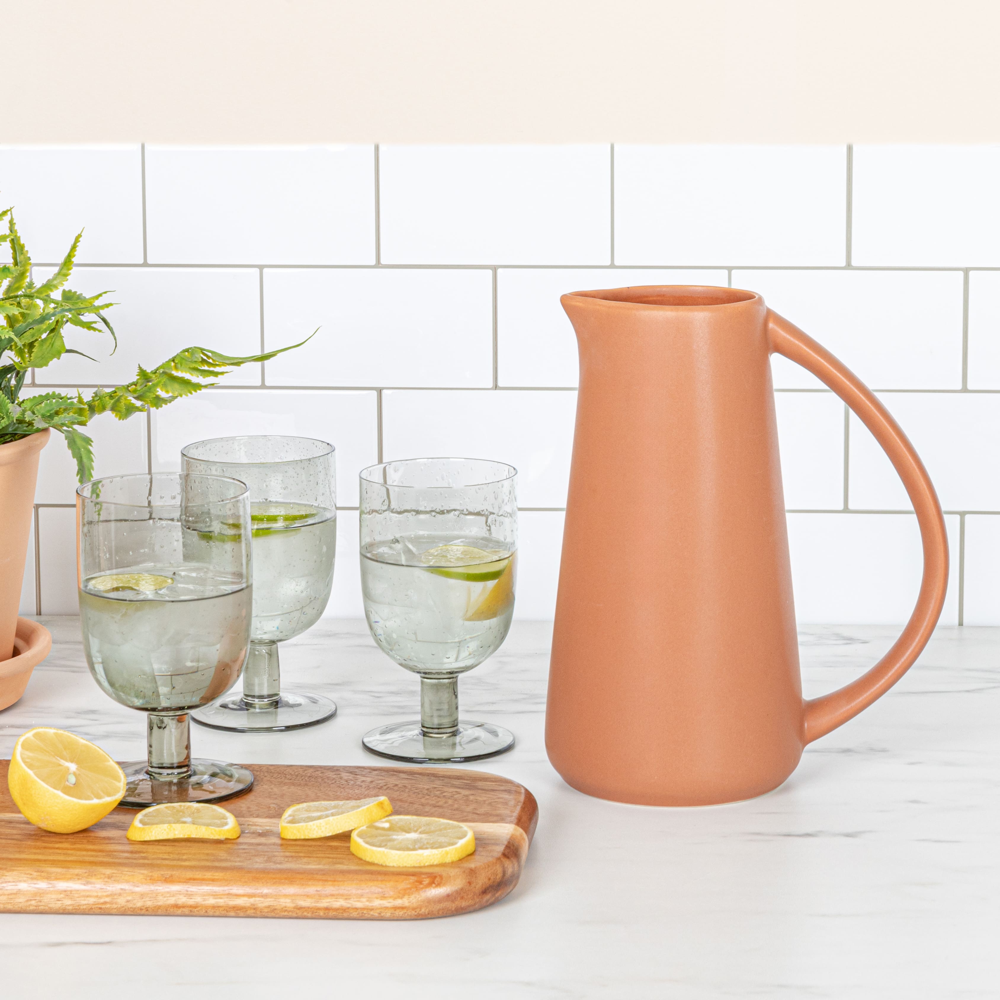 Hello Honey® 48oz. Modern Stoneware Pitcher