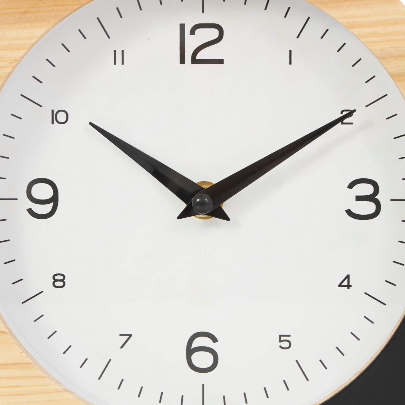 8" Light Brown Wood Round Abstract Clock