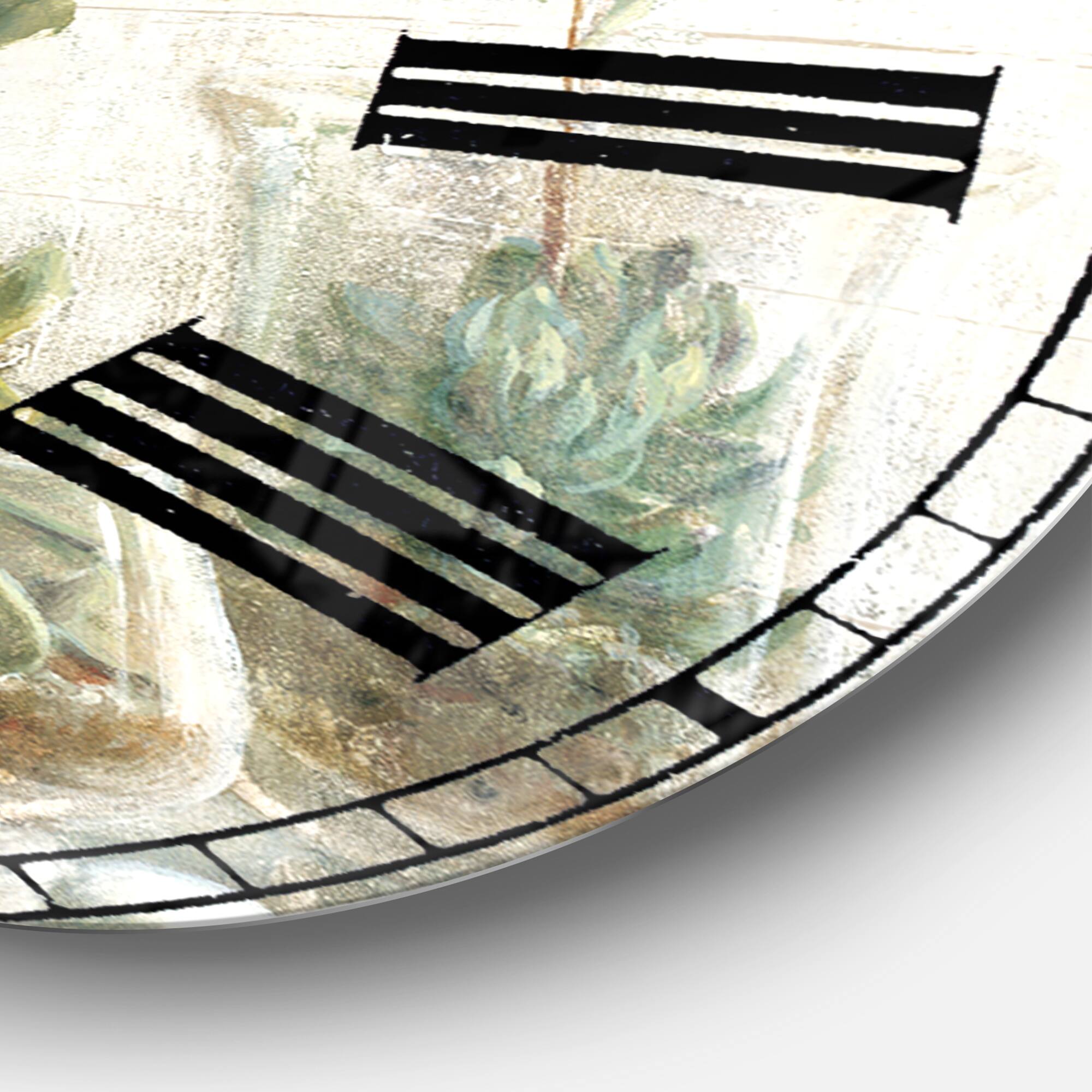 Designart 'Greenhouse Orchids Farmhouse Wall Clock