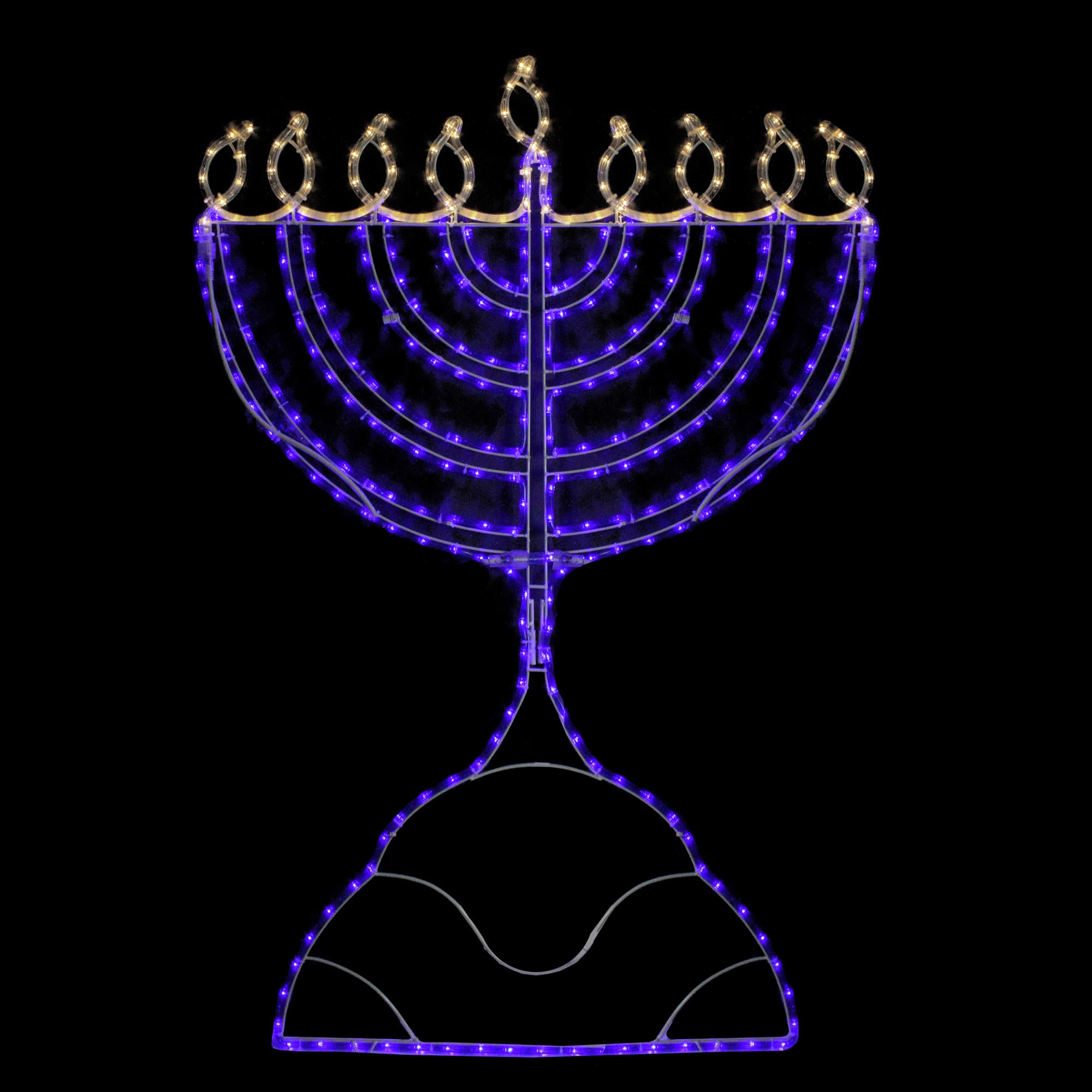 4.5ft. Warm White &#x26; Blue LED Hanukkah Menorah