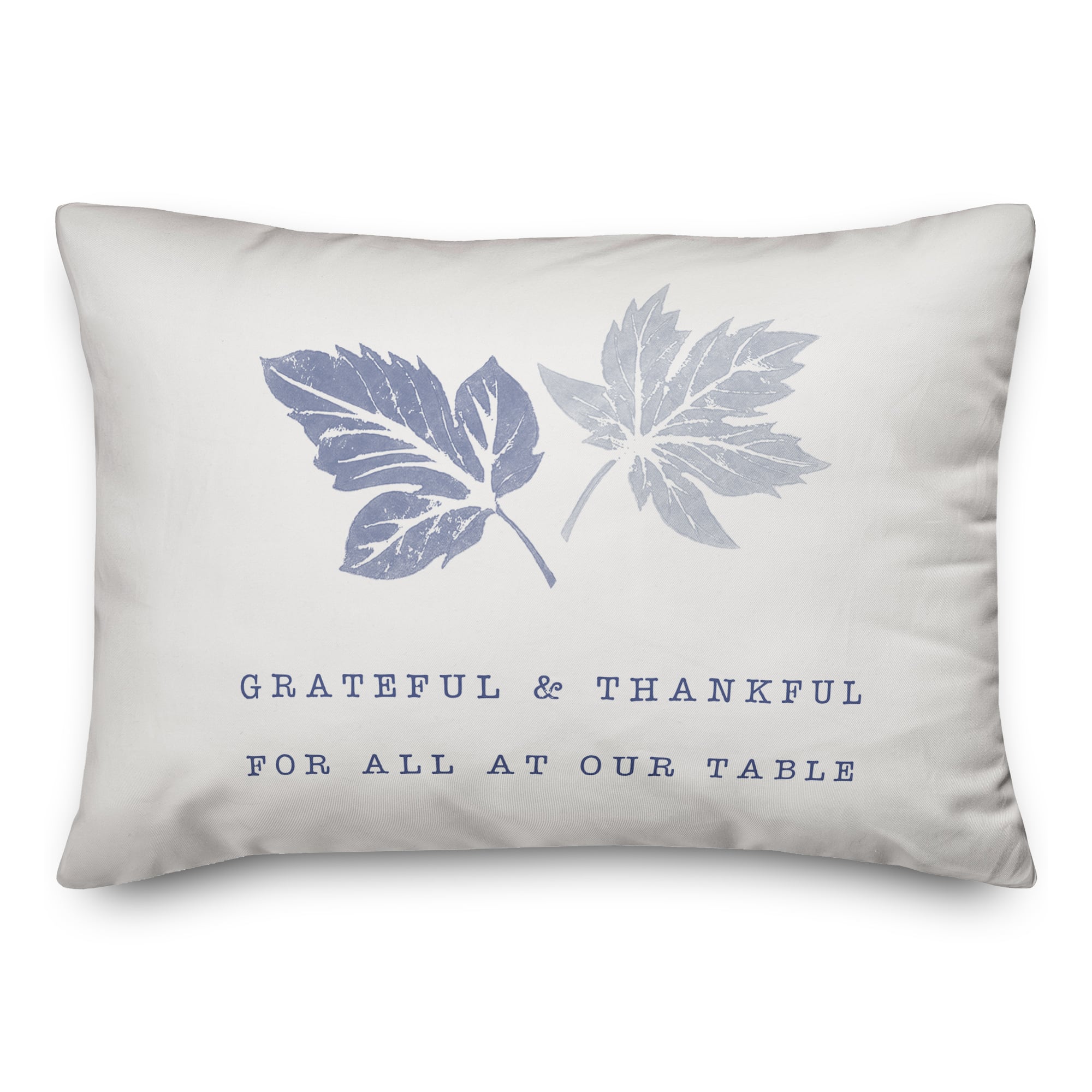 Grateful Blue Leaves Pillow