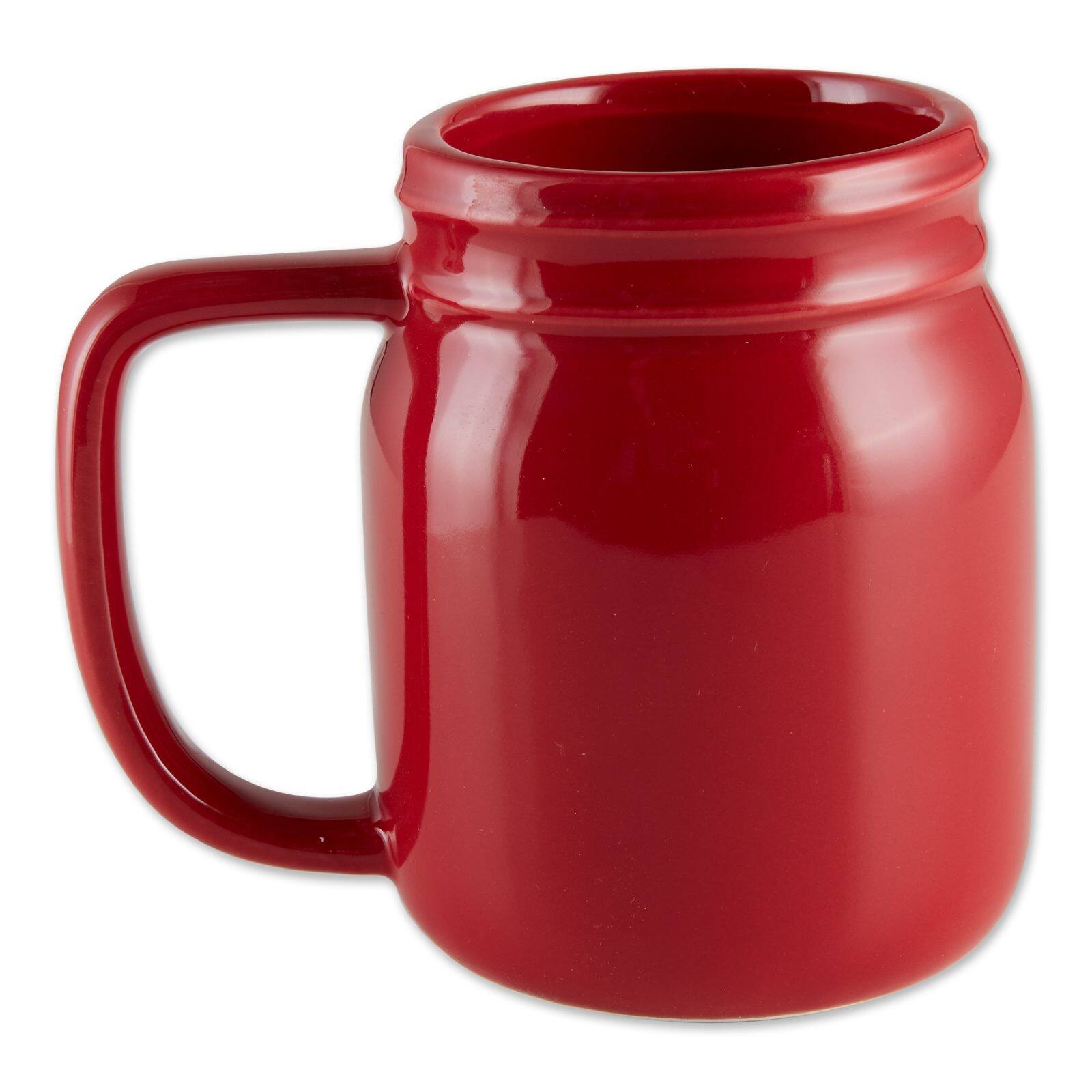 DII&#xAE; Red Mason Jar Ceramic Mugs, 2ct.