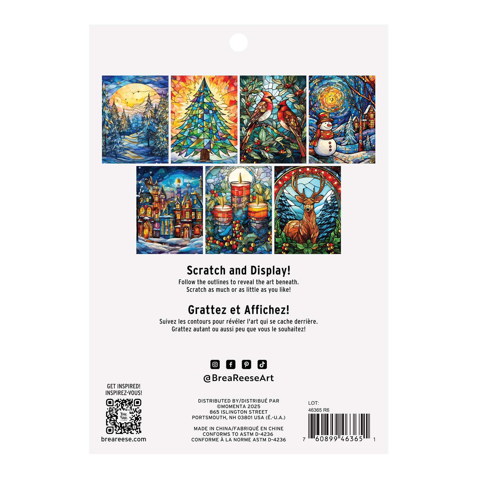 Brea Reese&#x2122; 6&#x22; x 8&#x22; Stained Glass Scratch Art Paper Pad