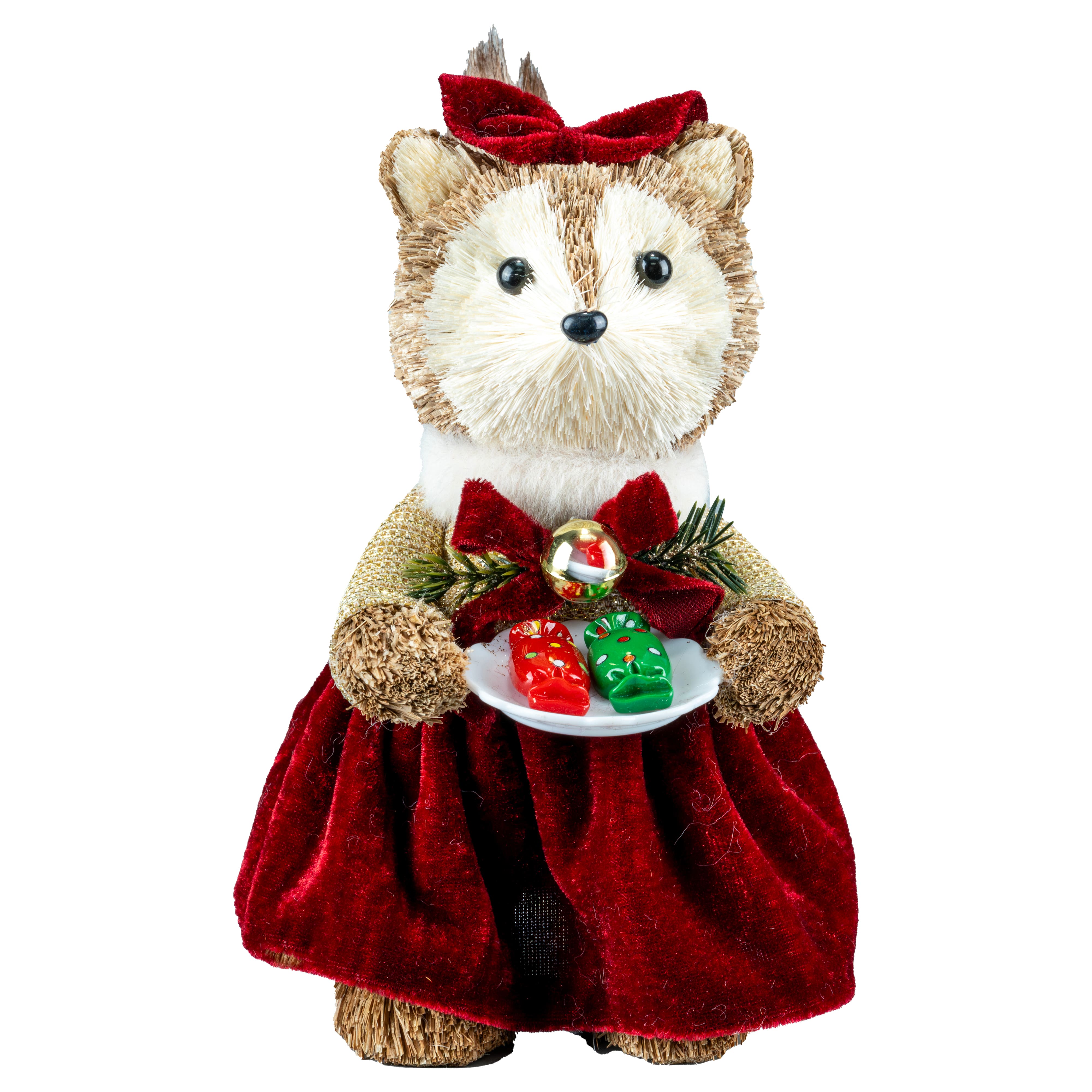 6.75&#x22; Fox in Holiday Dress &#x26; Bow Natural D&#xE9;cor by Ashland&#xAE;