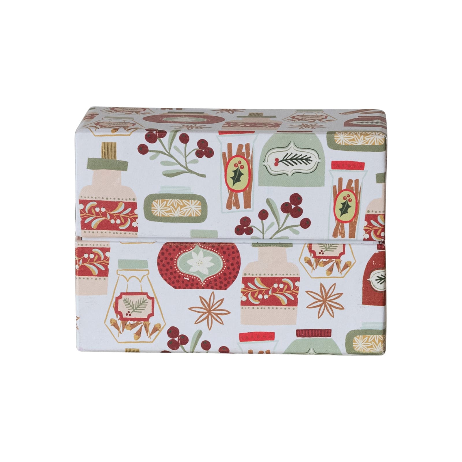 Hello Honey® 5.5" x 4" Holiday Printed Paper Recipe Box with Cards