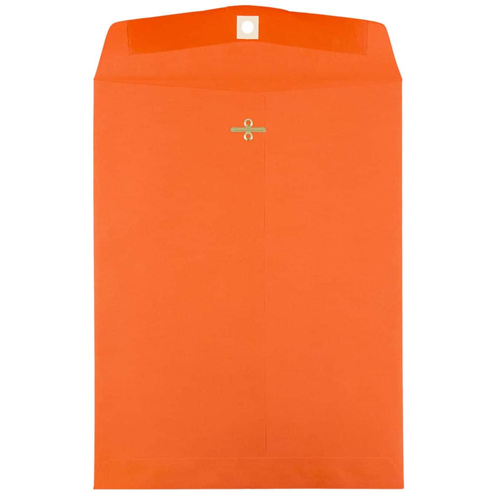 JAM Paper Brite Hue Orange 10&#x22; x 13&#x22; Open End Clasp Closure Catalog Colored Envelopes, 100ct.