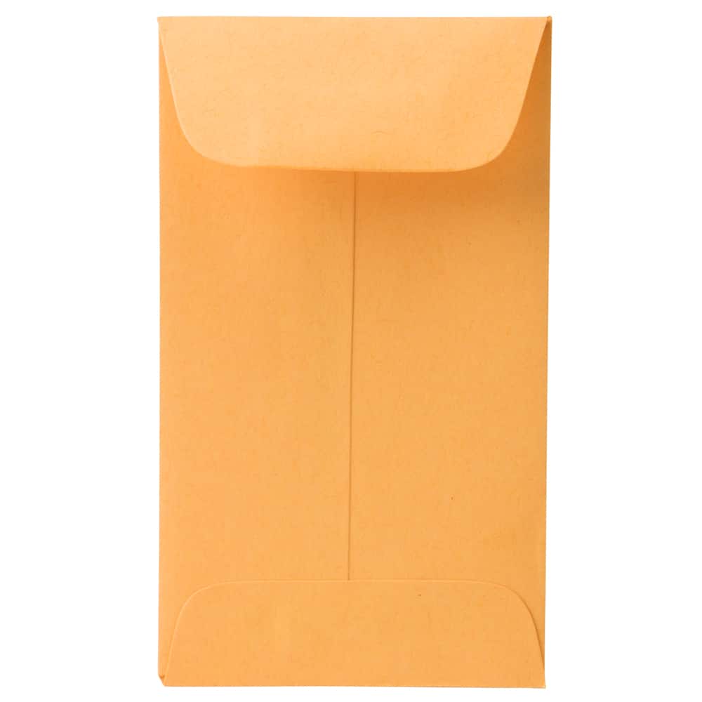 JAM Paper 2.5" x 4.25" Brown Kraft Manila Coin Envelopes, 100ct.