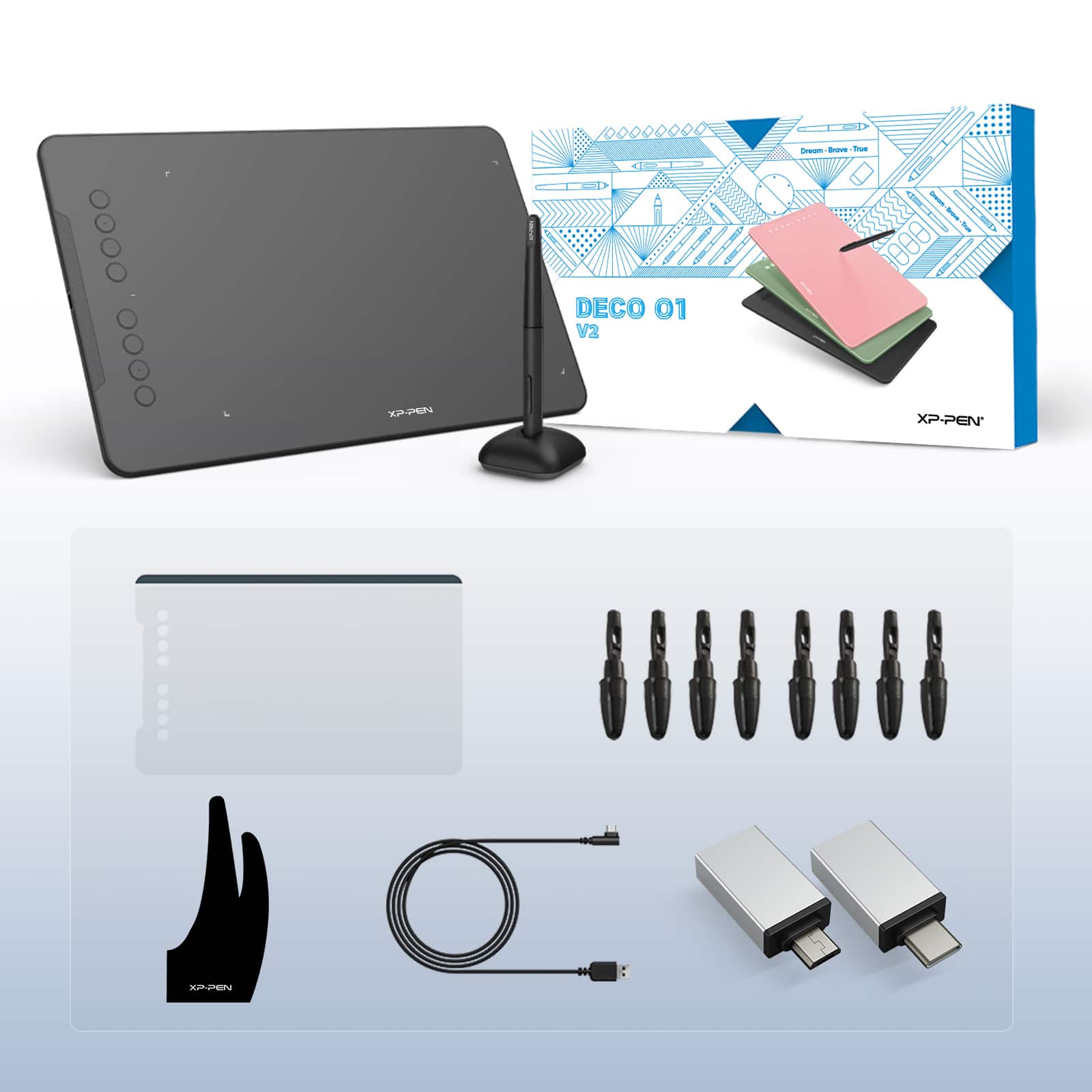 XPPen 10&#x22; x 6.25&#x2033; Deco 01 V2 Graphics Drawing Tablet