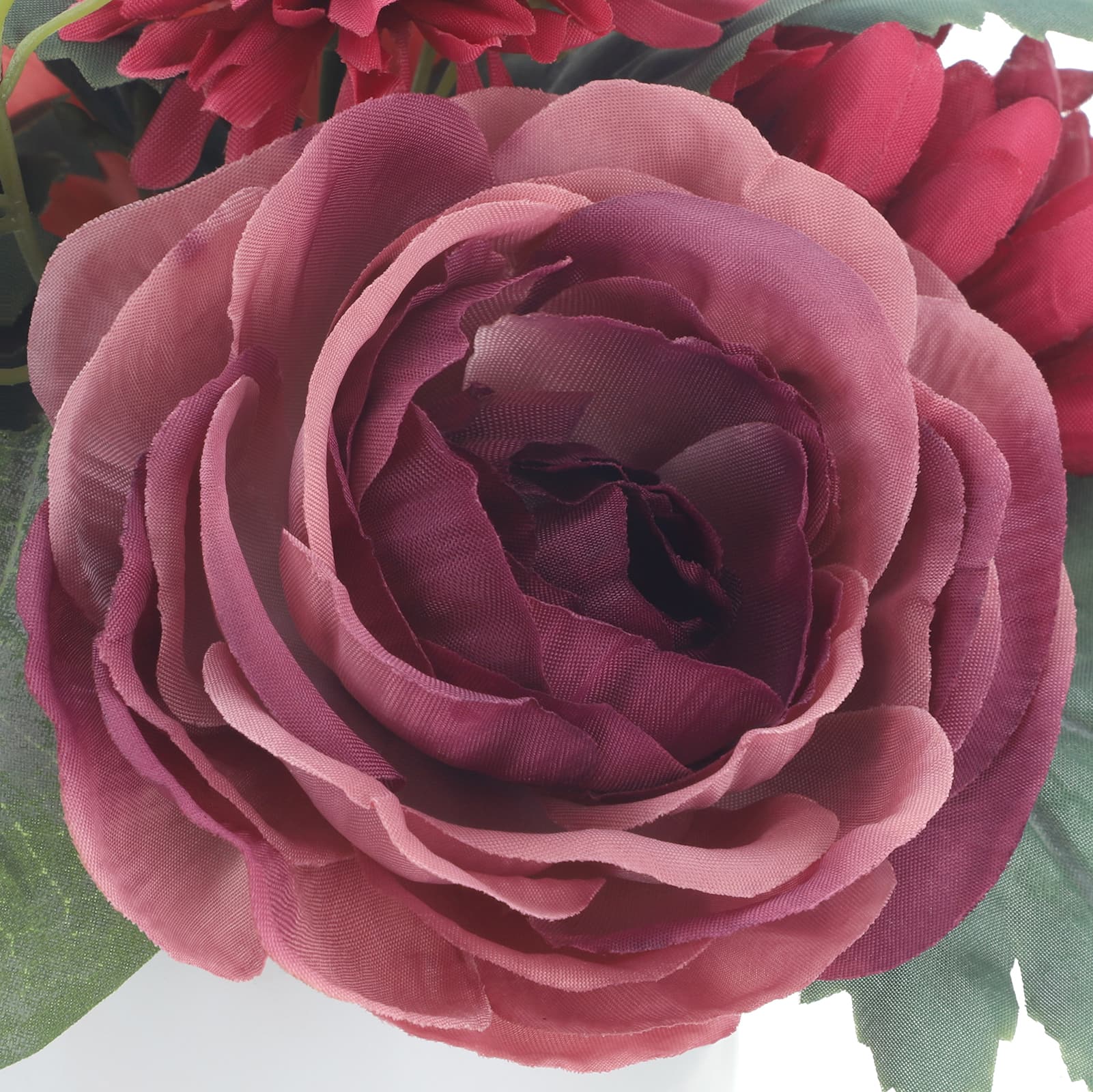 7&#x22; Pink Mum &#x26; Ranunculus Arrangement in White Container by Ashland&#xAE;