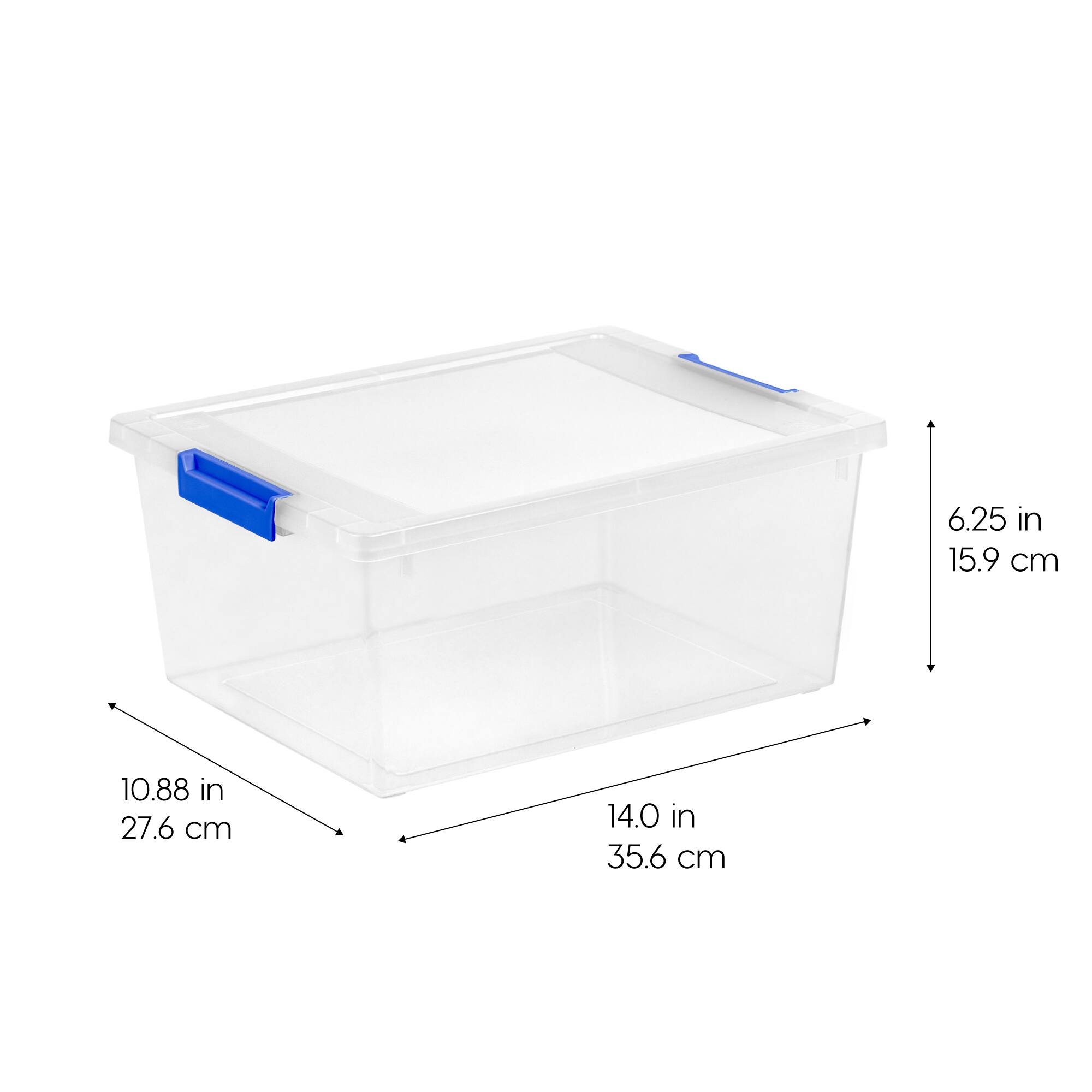 IRIS® 12qt. Clear Deep Storage Boxes with Lids & Blue Latches, 4ct.