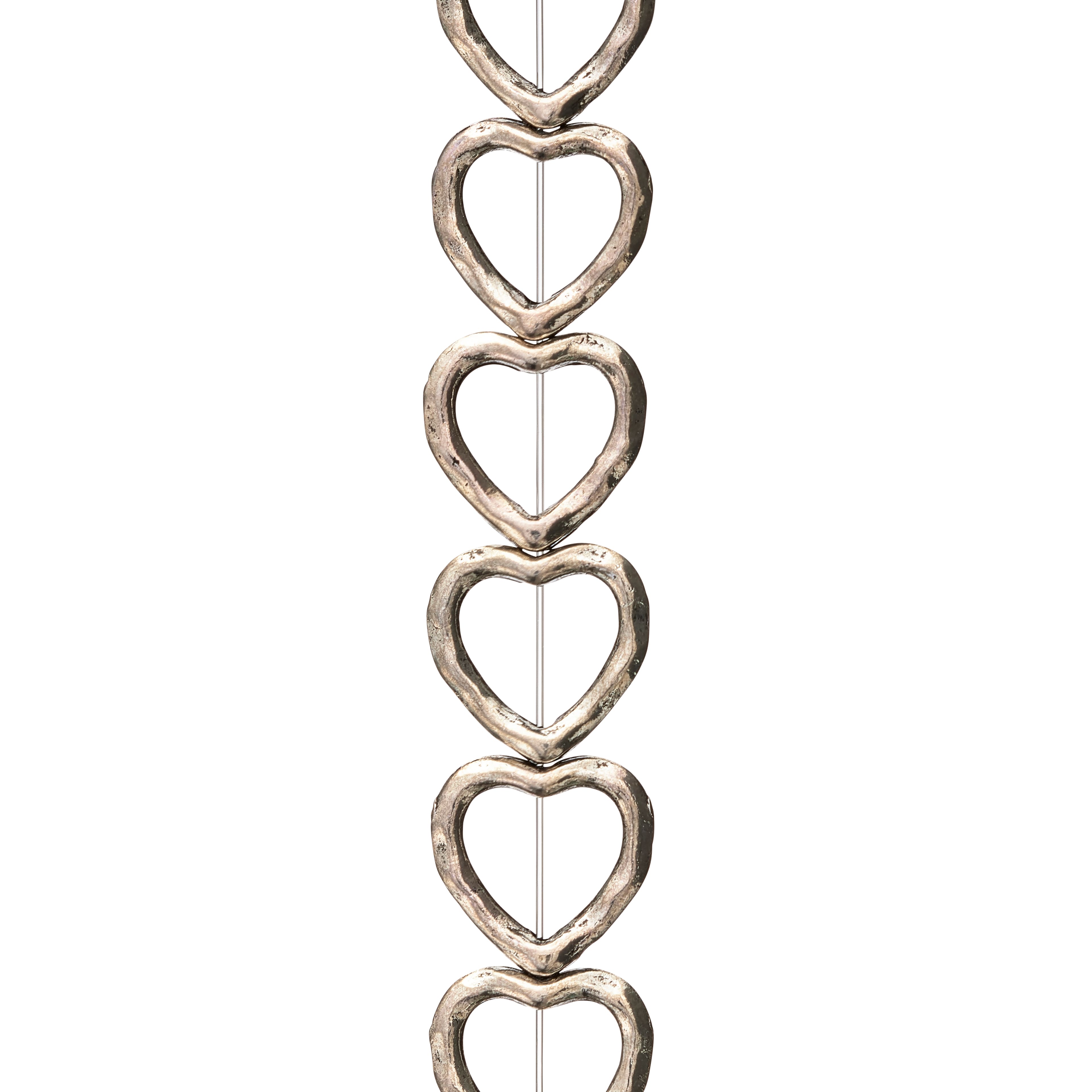 12 Pack: Silver Metal Heart Beads, 10mm by Bead Landing™
